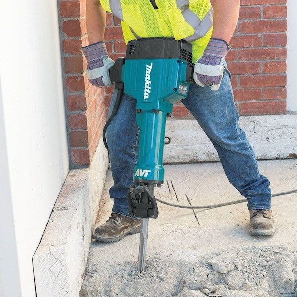 15 Amp 1-1/8 in. Hex Corded 70 lb. AVT Breaker Hammer with Anti-Vibration Technology. Cart and (4) Bits