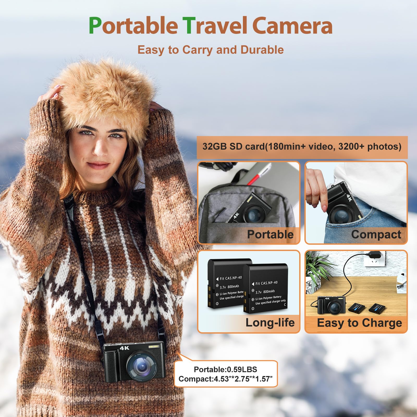 Fulealfly 4K Digital Camera for Photography and Video