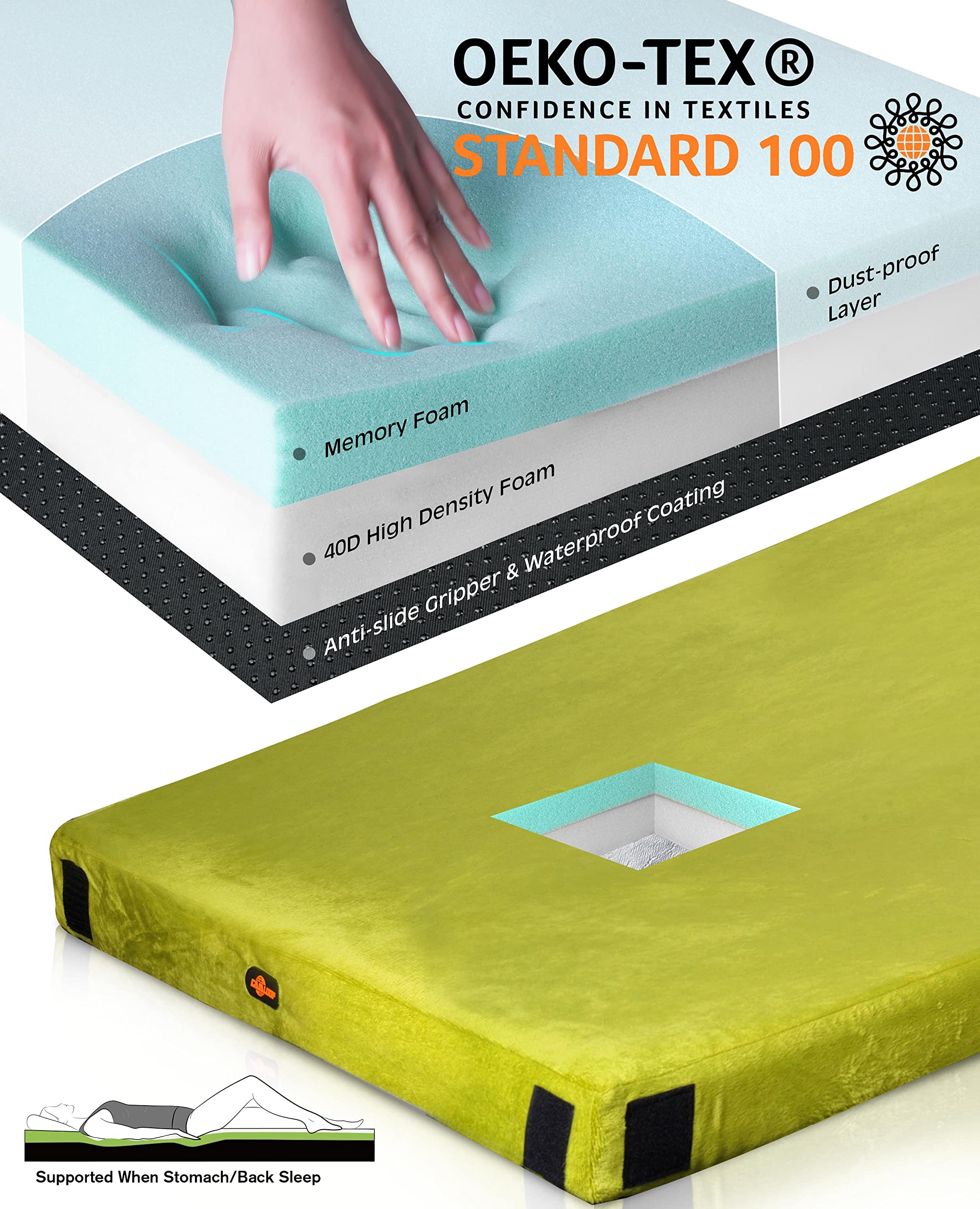 Gaialoop Thick Memory Foam Camping Mattress Sleeping Pad