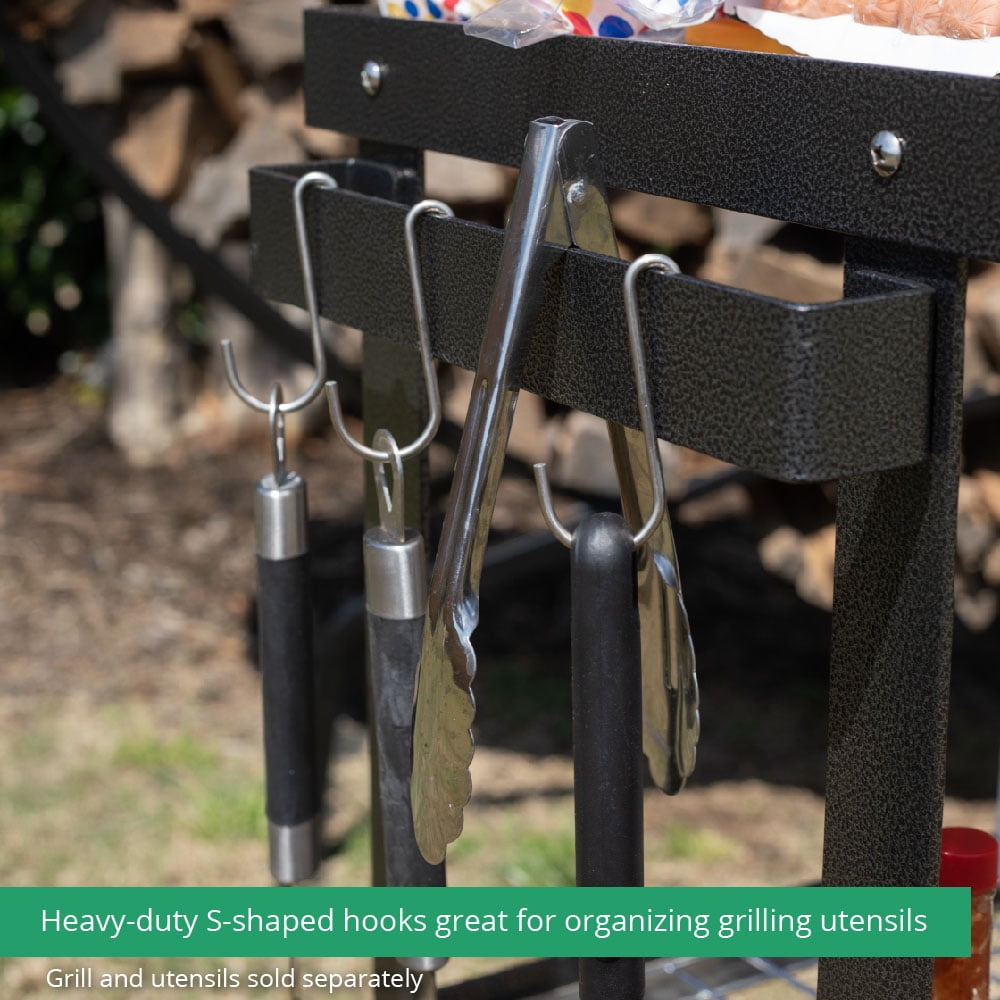 Great Outdoors 3-Tier Barbecue Prep Station and Grill Accessory Serving Cart. Wire Rack Storage Shelves