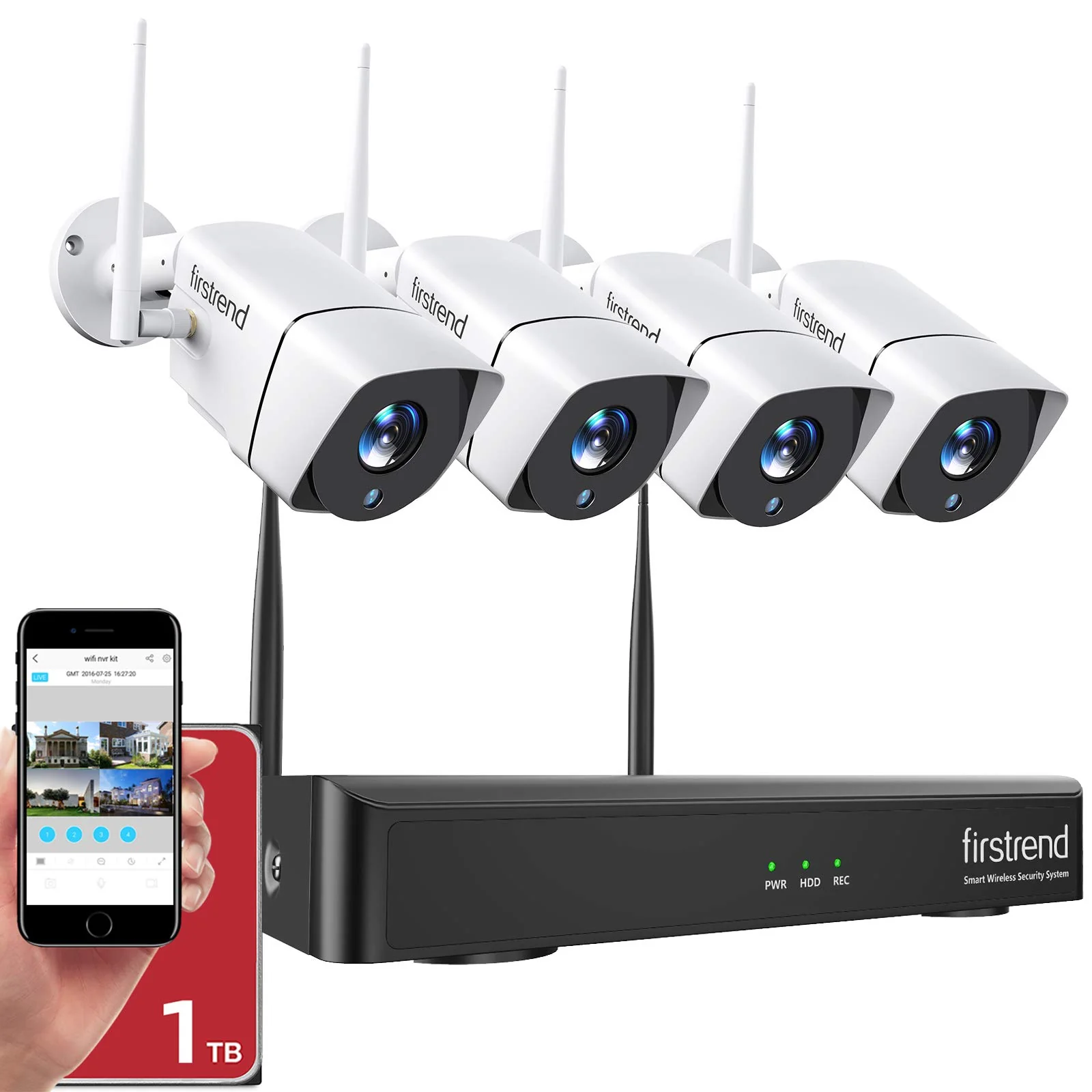 Firstrend 1080P 8CH Wireless Home Security Systems
