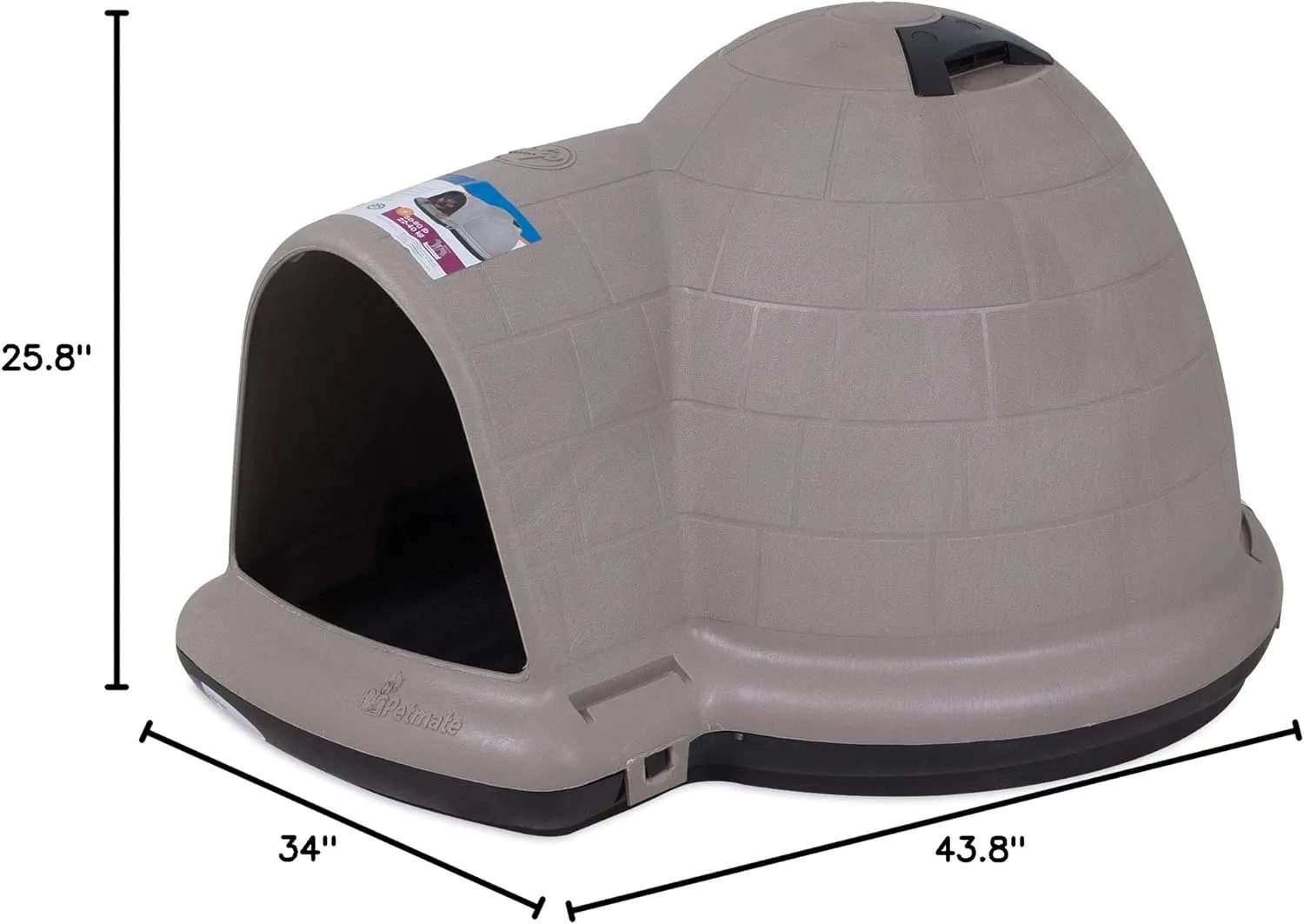 Petmate Indigo Dog House (Igloo Dog House. Made in USA with 90% Recycled Materials. All-Weather Protection Pet Shelter) for XL Dogs -90 to 125 pounds. Made in USA