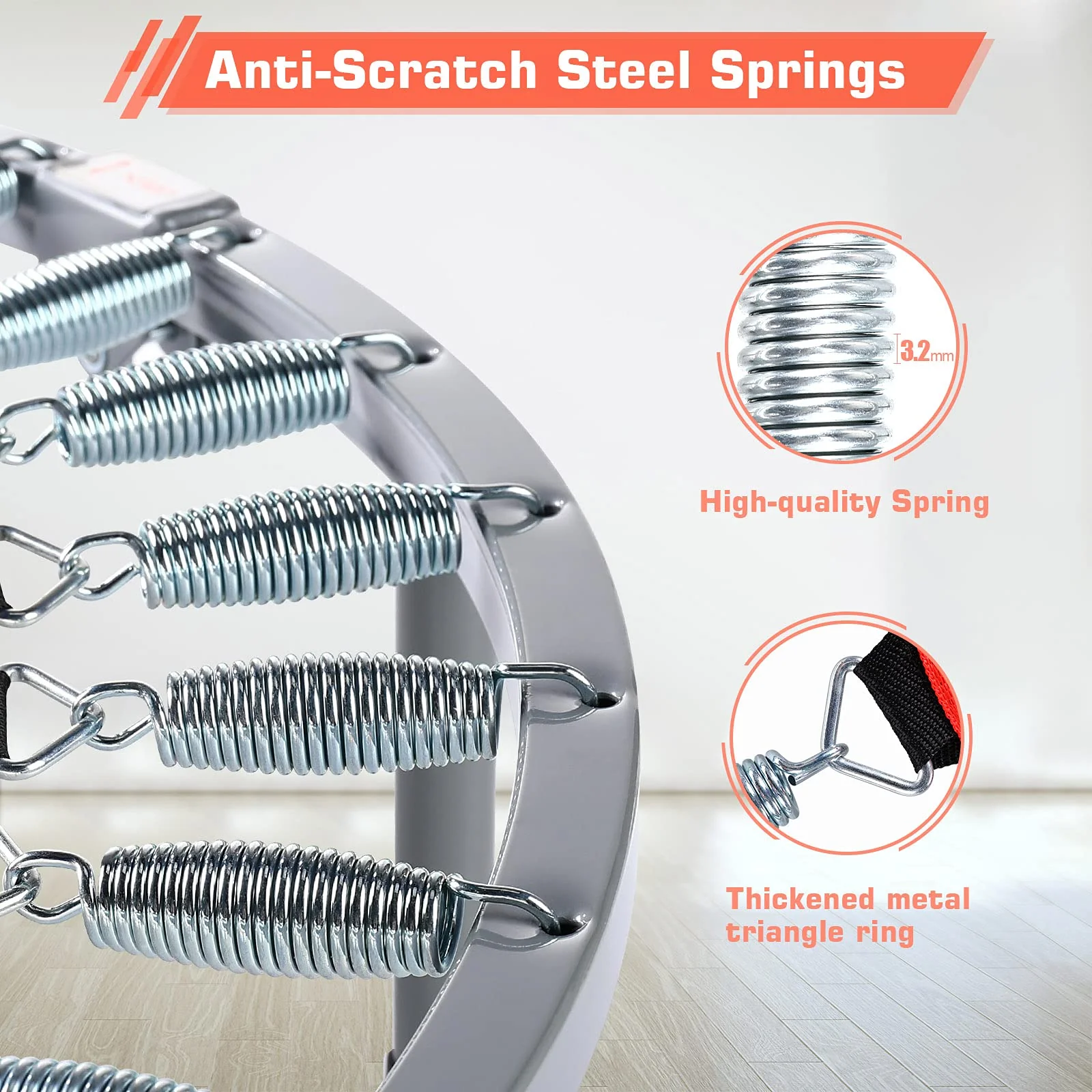 BCAN 40 Foldable Mini Trampoline with Adjustable Foam Handle