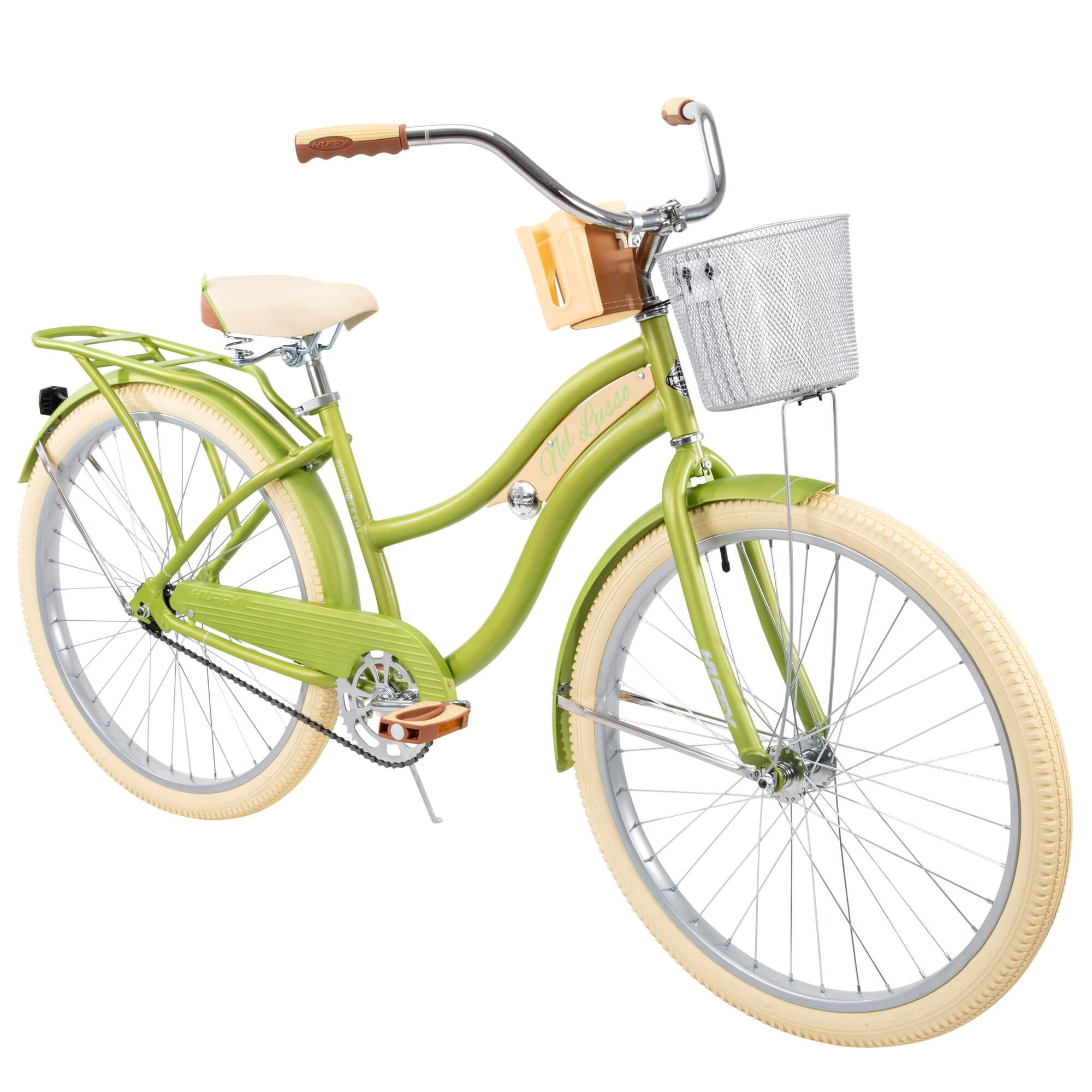 Nel Lusso Classic Cruiser Bike with Perfect Fit Frame. Women's. Green. 26