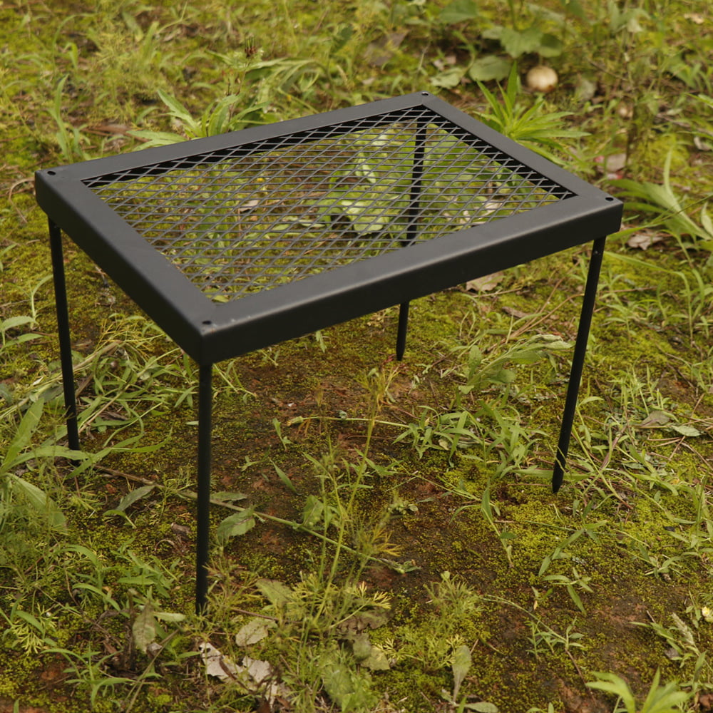 Outdoor Folding Picnic Grill Table Portable Camping Desk Steel Grill Stand Table for Picnic Hiking Camping Beach Cooking and Backyard Use