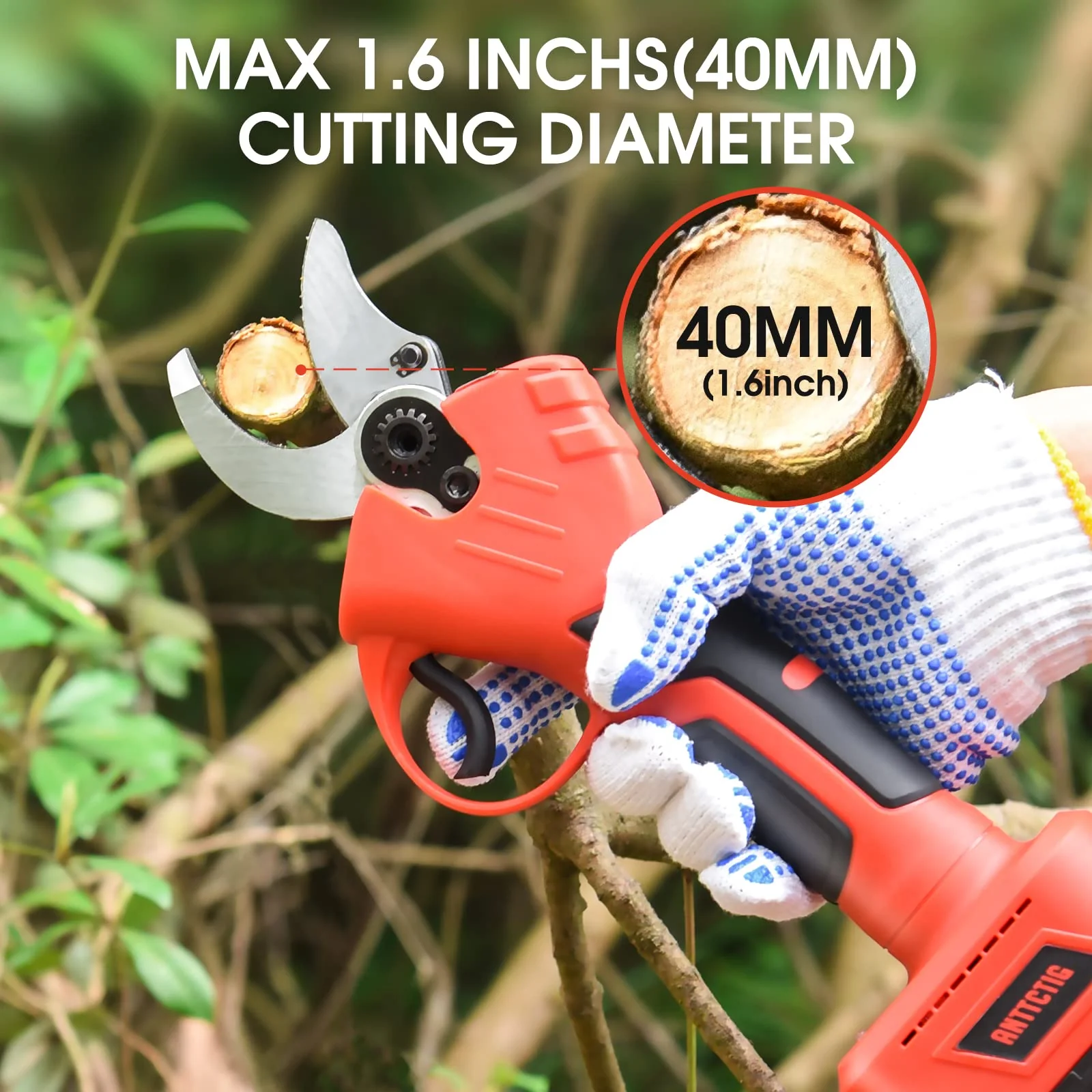 Anttctig Electric Pruning Shears. 40mm 1.6 Cutting Diameter