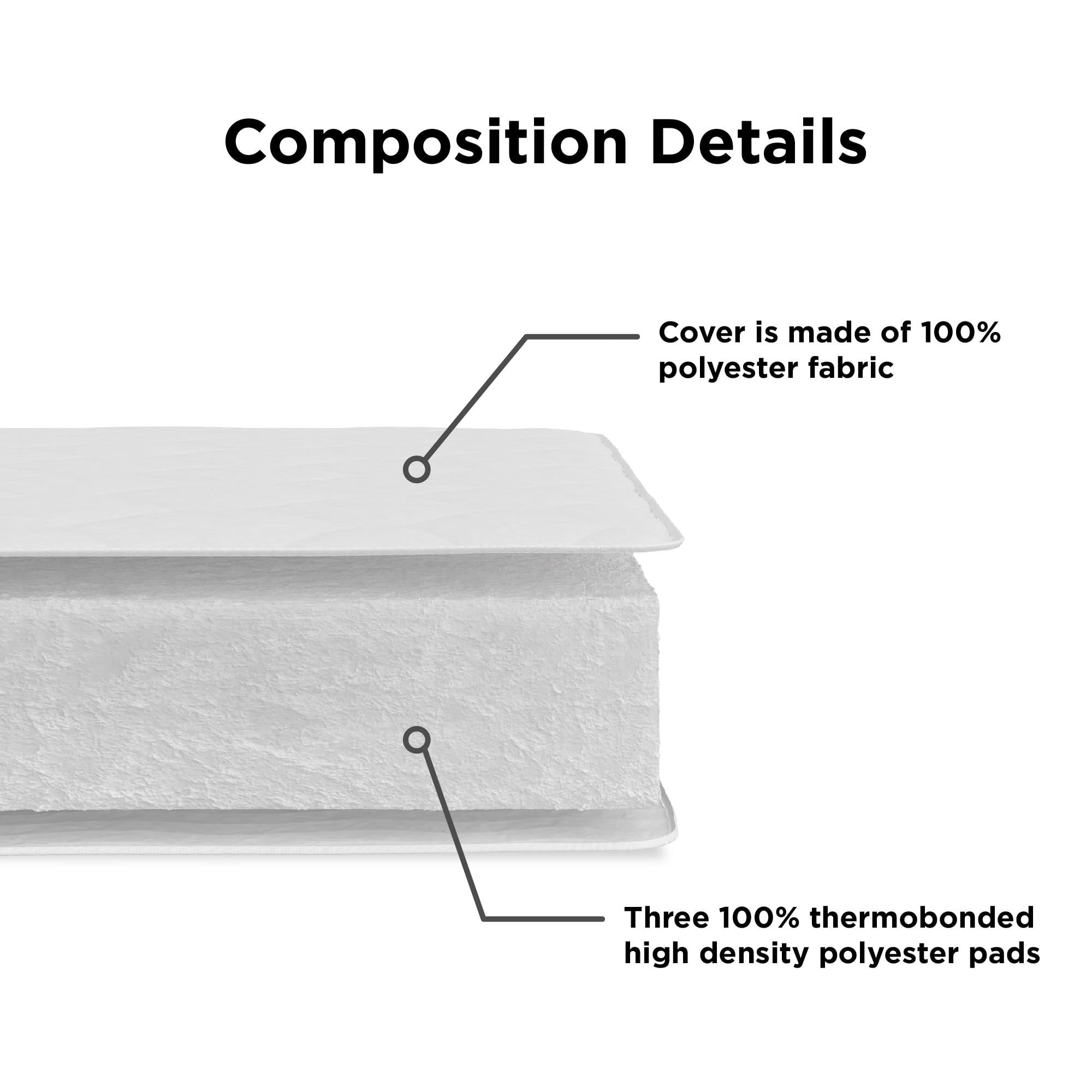 Sleep 6 Inch Thermobonded High Density Polyester Fill Mattress. Twin Size