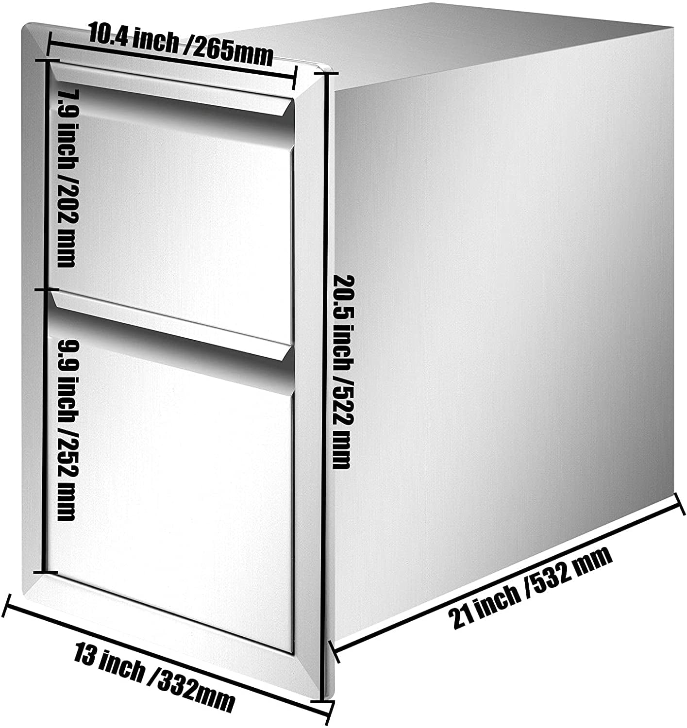 Outdoor Kitchen Door Drawer Combo 29.5 W x 21.6 H x 22.4D. Access Door/Triple Drawers with Propane Drawer and Adjustable Garbage Ring. Perfect for BBQ Island Patio Grill Station