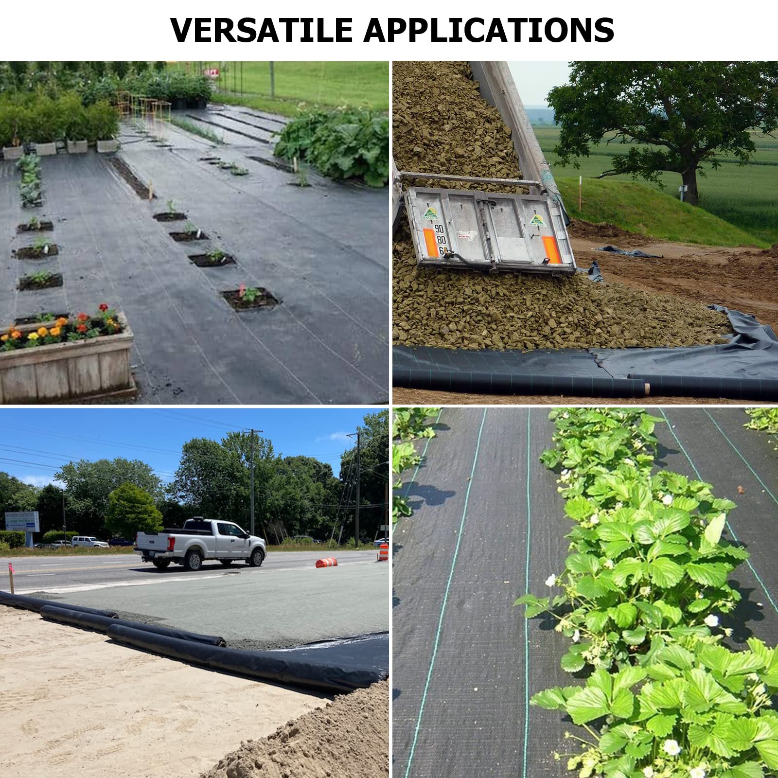 DWALE 6x300 ft Road Fabric Commercial Weed Barrier Fabric