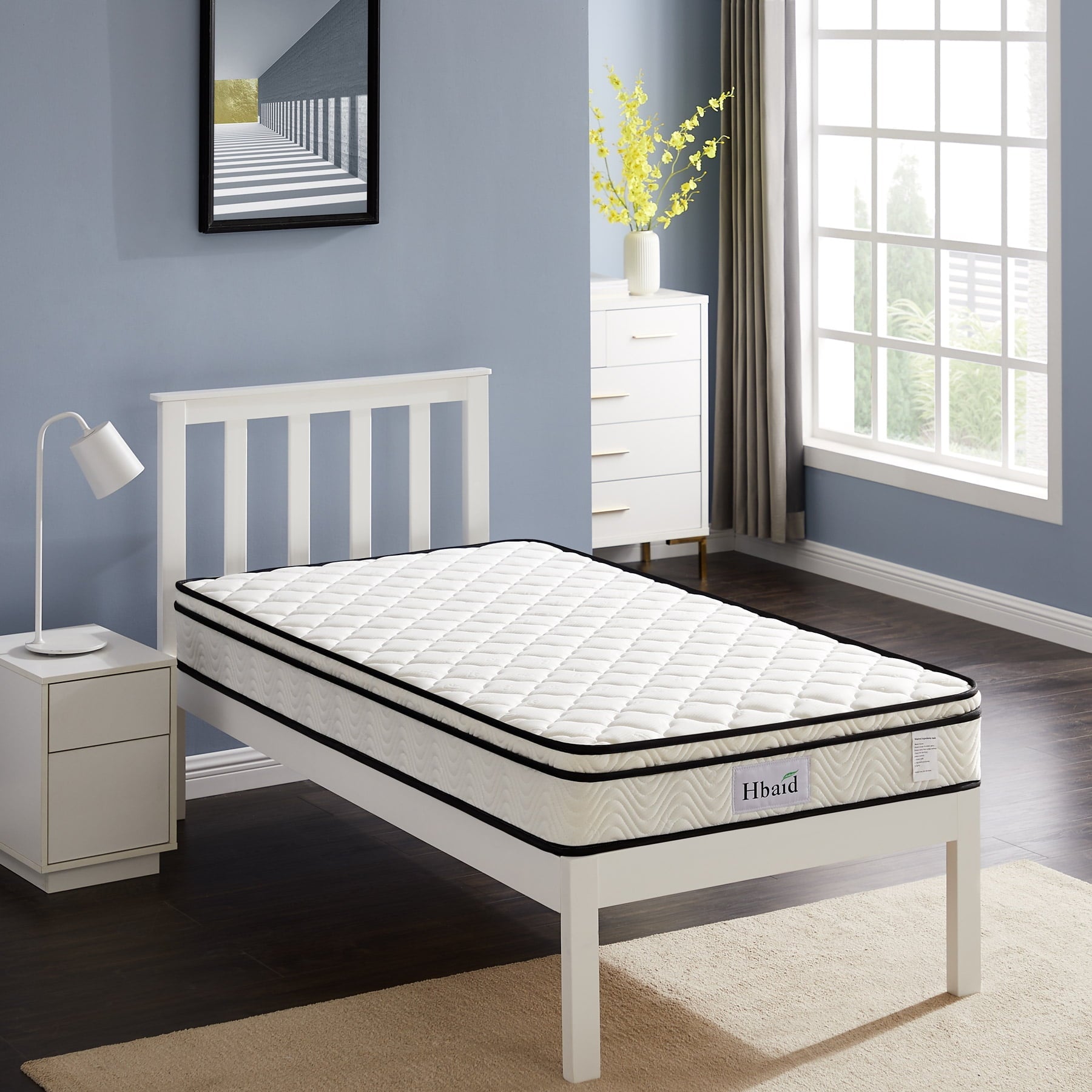 8 Inch. Gel Memory Foam Mattress Hybrid Mattresses in a Box. Twin Mattress