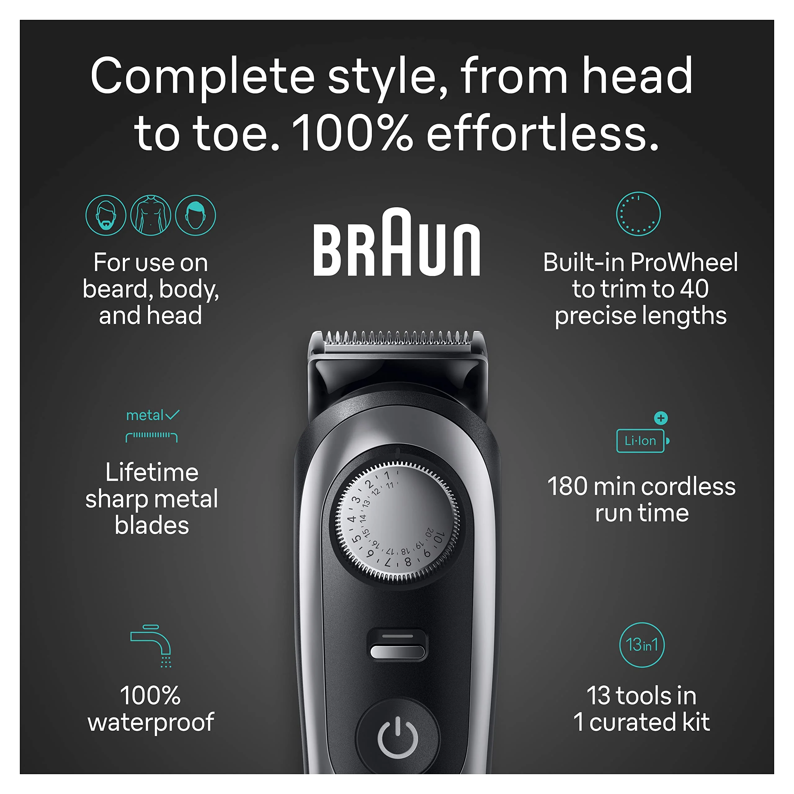 Braun All-in-One Style Kit Series. 13-in-1 Trimmer for Men