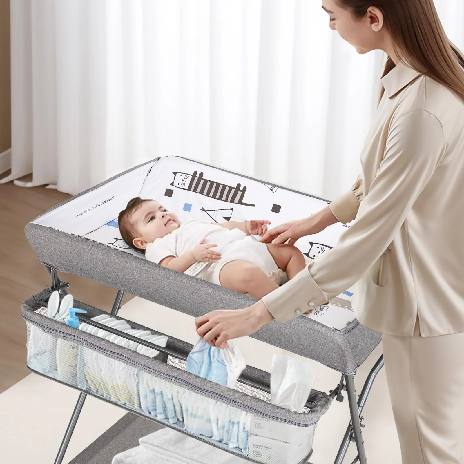 Maydolly Portable Height Folding Baby Changing Table