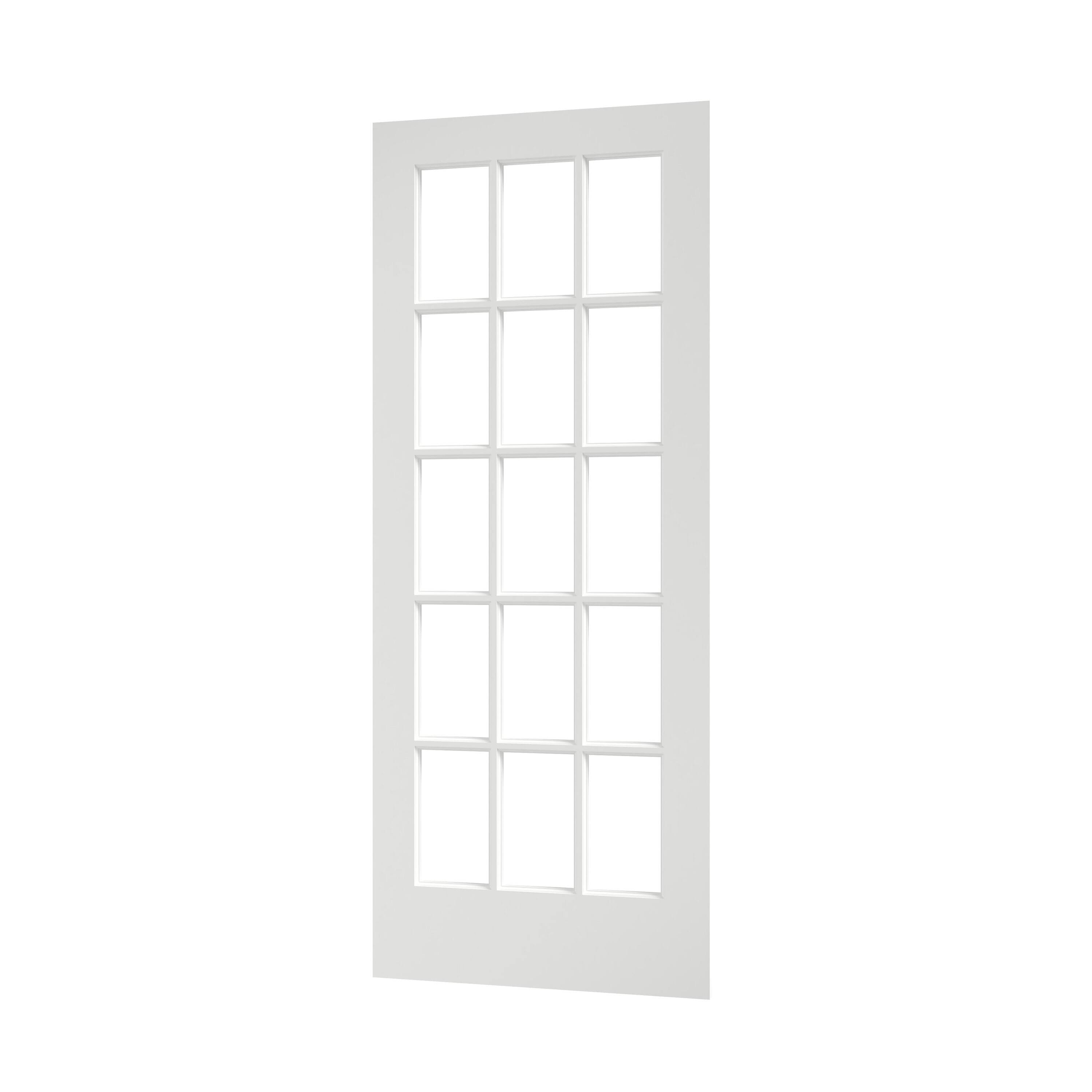 EightDoors 80 x 30 15-Lite French Clear Glass White Prefinished Solid Wood Core Door-Instock