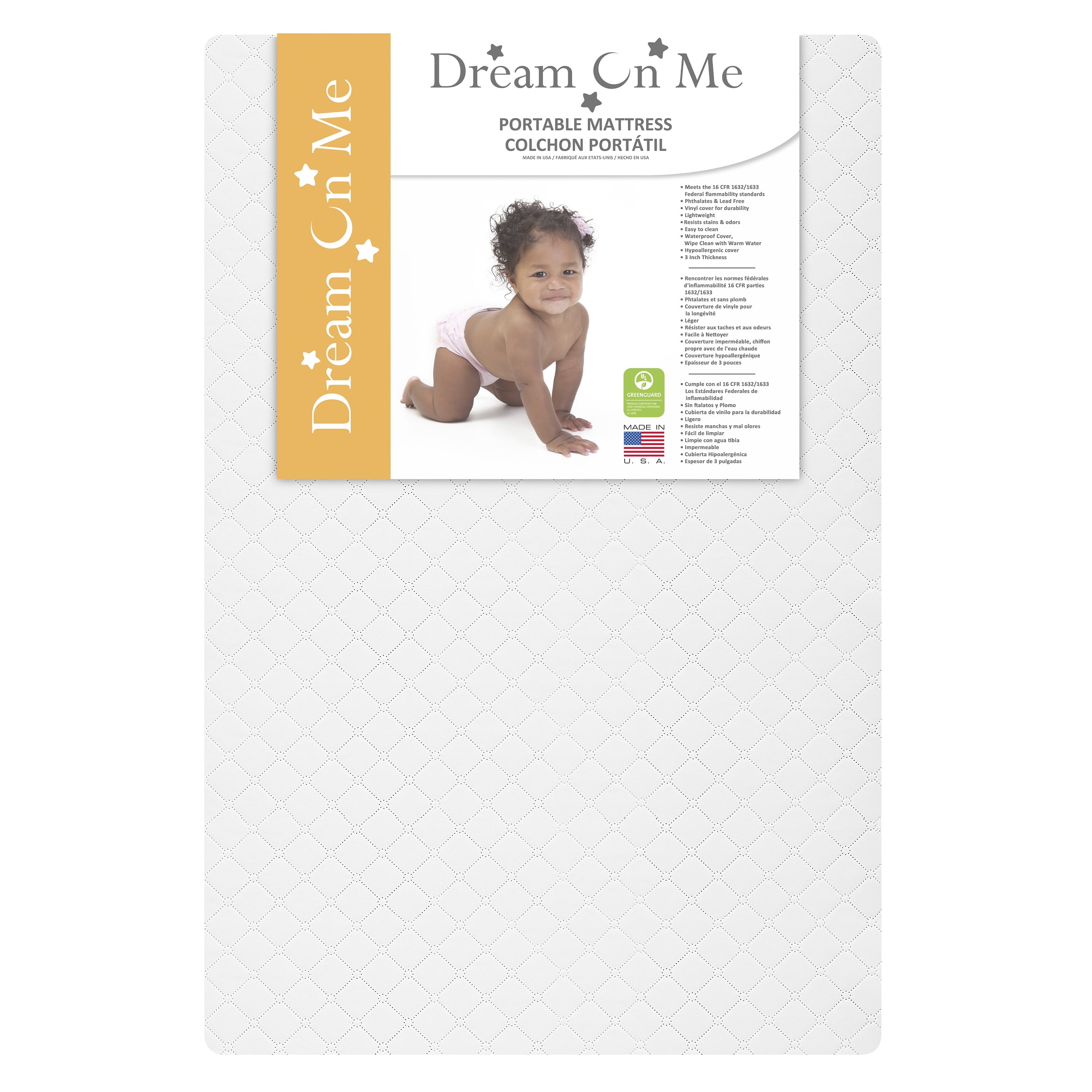 on Me. Sunset 3 Extra Firm Fiber Portable Crib Mattress