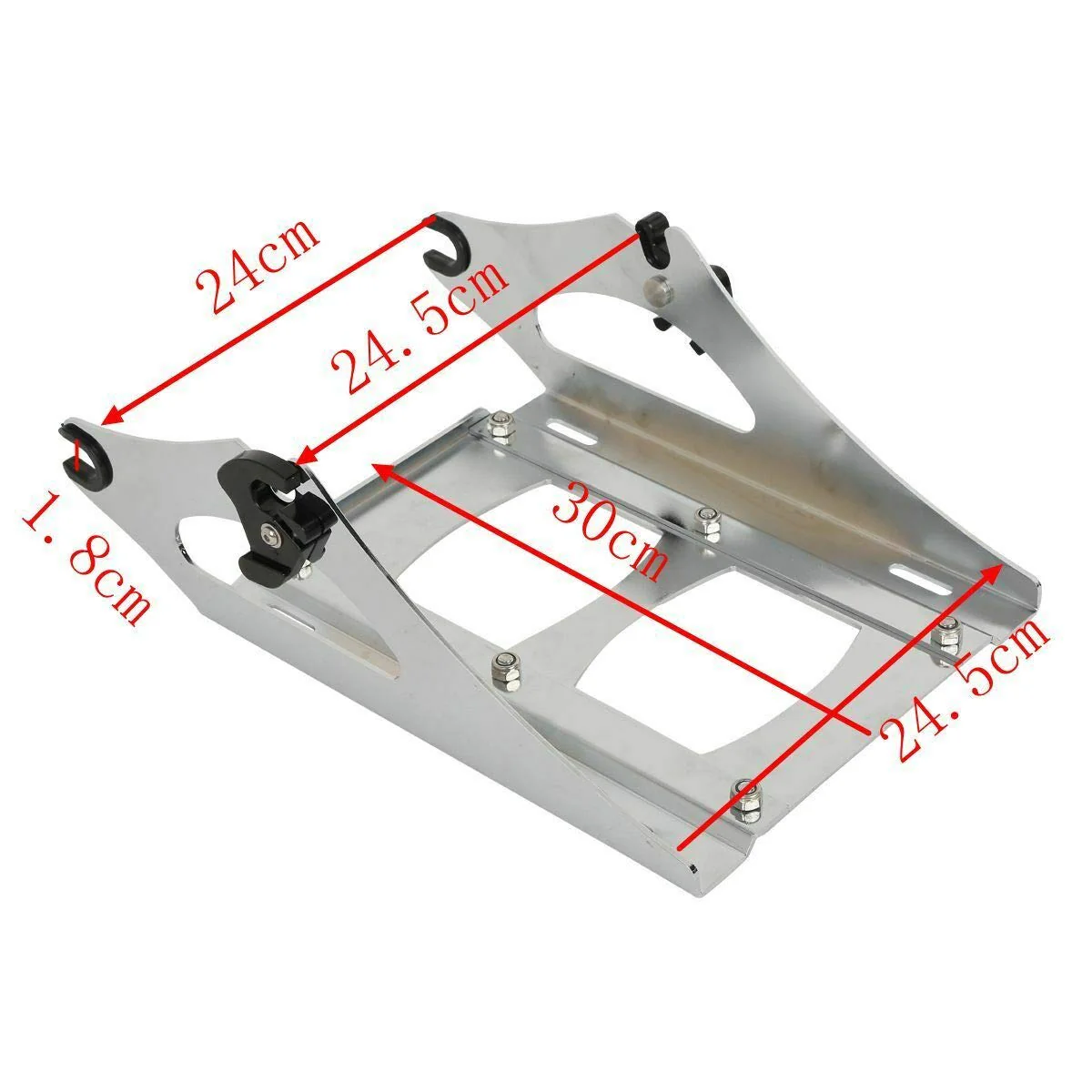 TCT-MOTORPARTS Chopped Tour Pack Pak Trunk w/Backrest & Mount Rack
