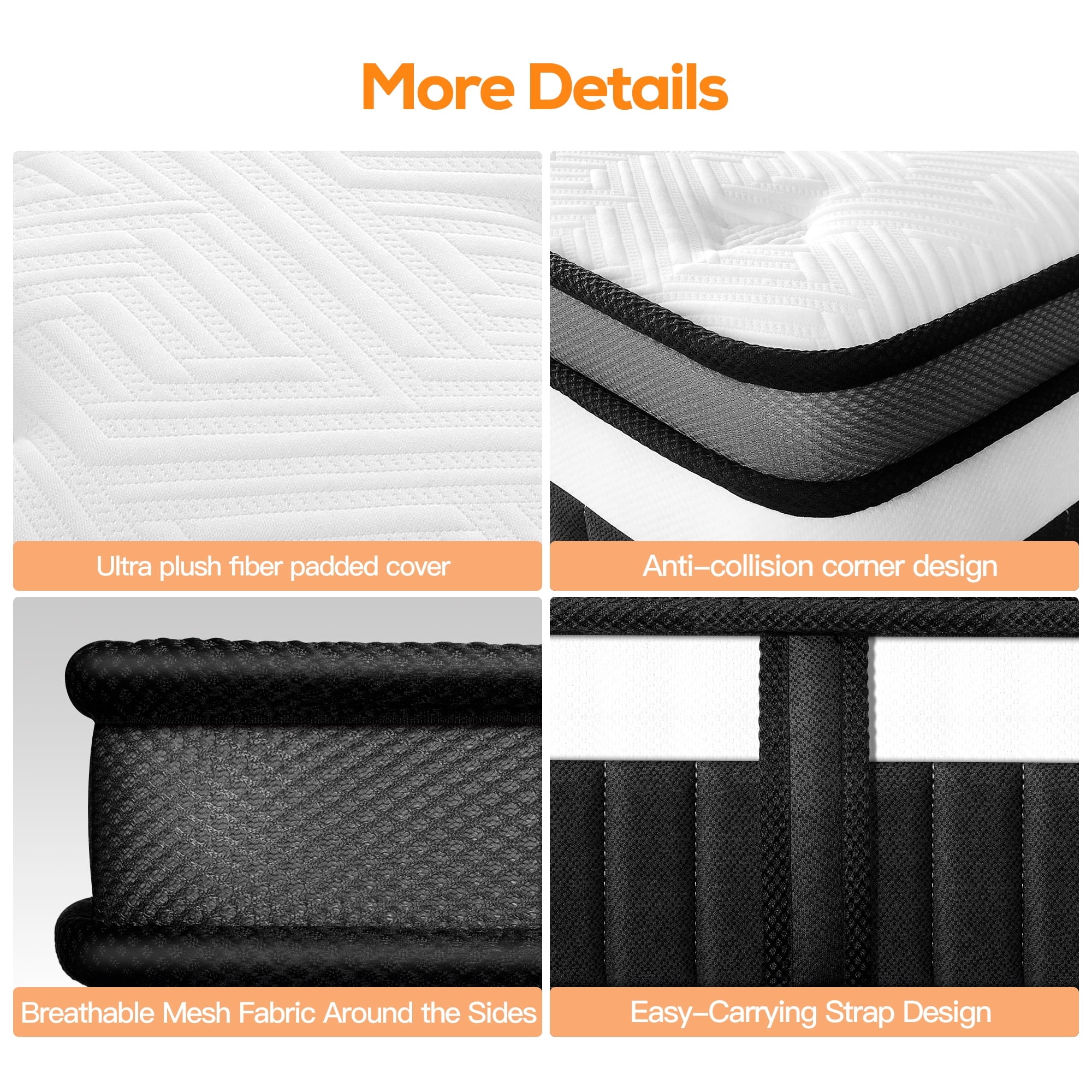 13 inch Memory Foam Innerspring Hybrid Mattress in a Box. Breathable Bed Mattress with CertiPUR-US Certified Foam for Sleep Supportive & Pressure Relief. King