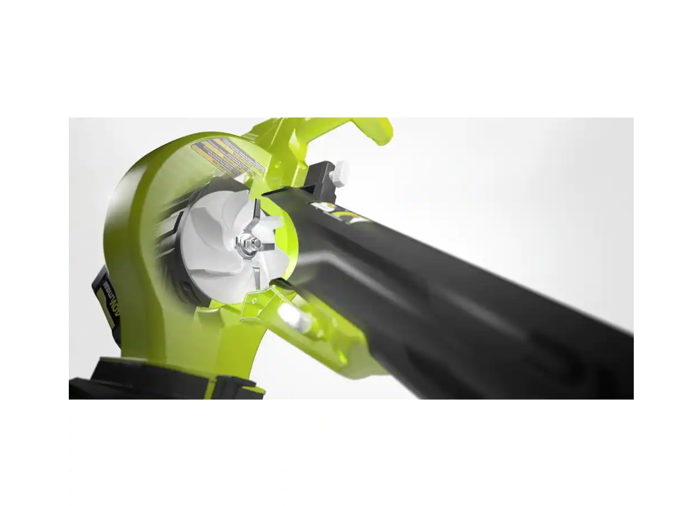 RYOBI RY40451BL 40V Cordless 110 MPH 525 CFM Cordless Leaf Blower and Cordless Leaf VacuumMulcher w 2 Batteries and 2 Chargers - MadeInUSA