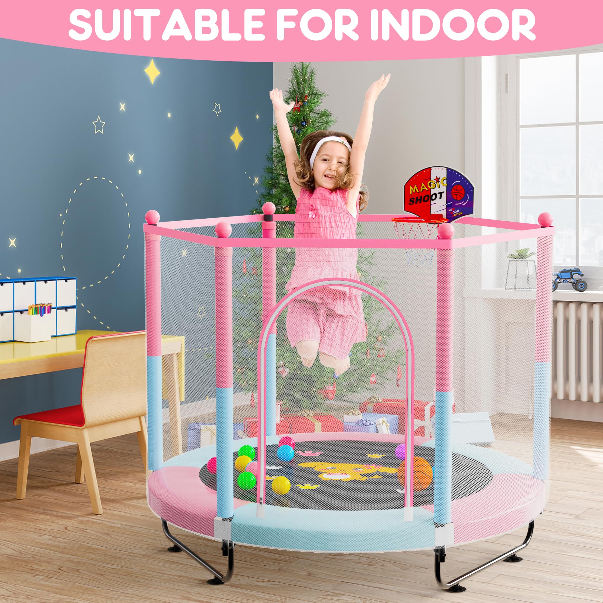 VGMiu 60 Trampoline for Kids. 5 FT Toddler Baby Trampoline