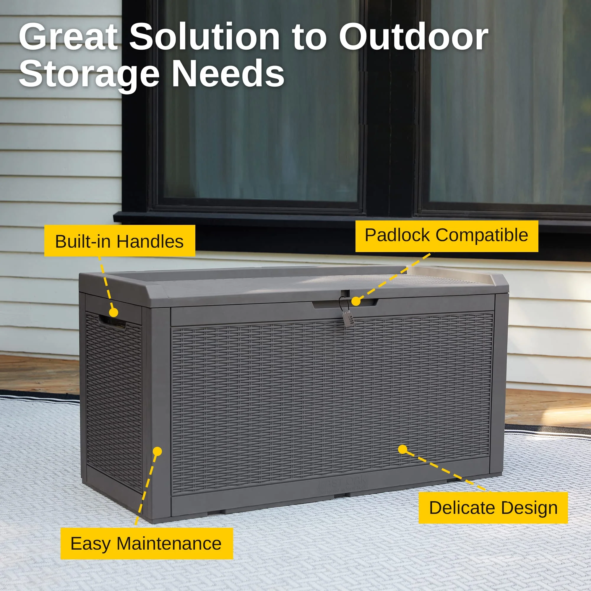EAST OAK Outdoor Storage Box. 100 Gallon Deck Box