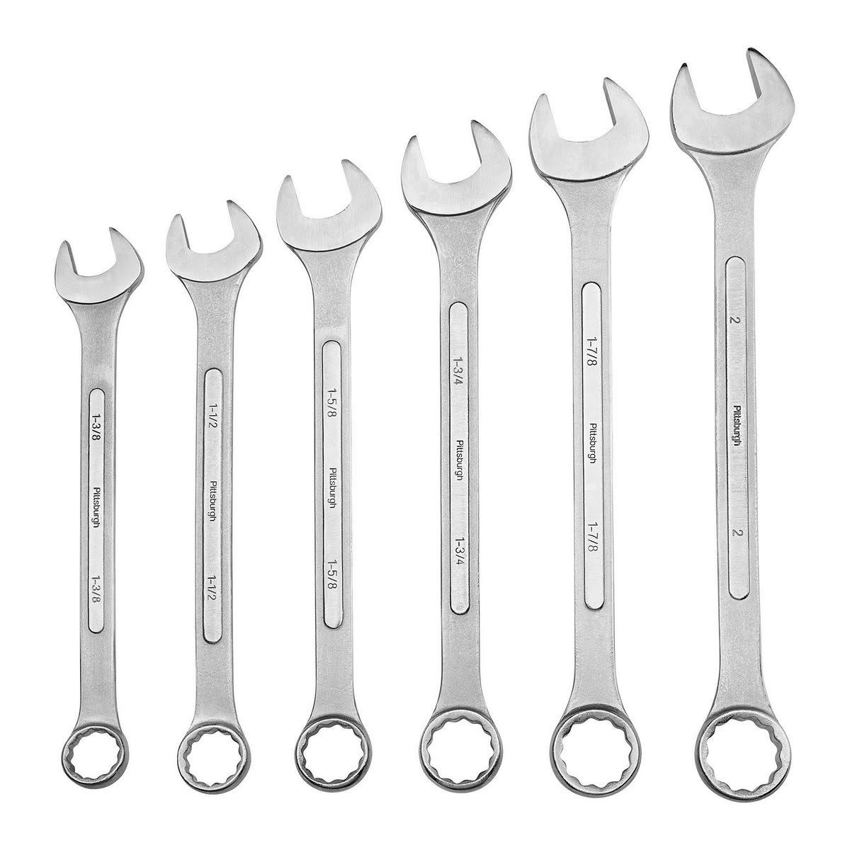 Pittsburgh Jumbo SAE Combination Wrench Set, 6 Piece