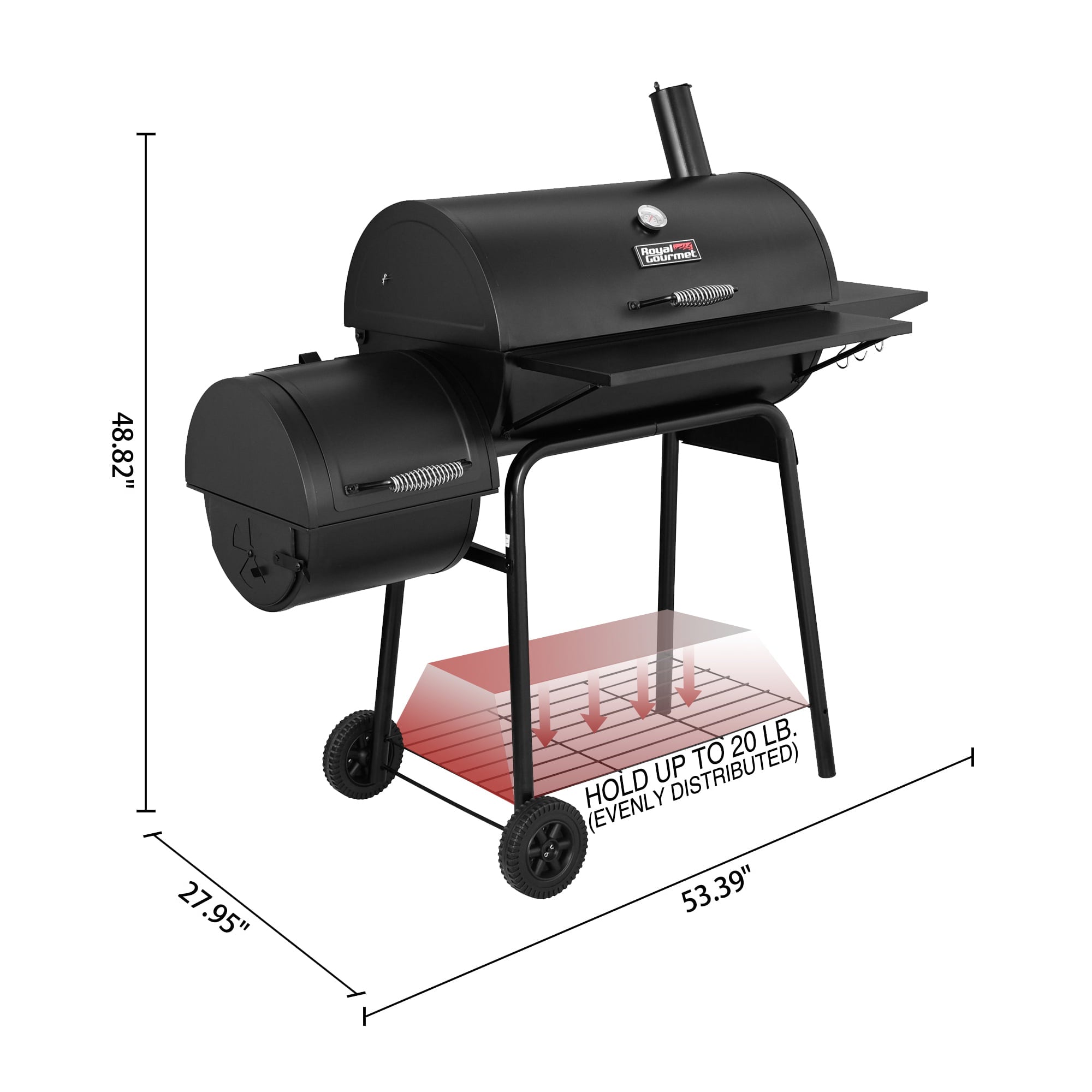 30 CC1830S Charcoal Grill with Offset Smoker
