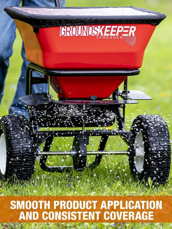 Multi-Purpose Walk Behind Push Spreader 3039632R Grounds Keeper. 100 Pound Capacity. Multi Use Tool for Grass Seed. Salt. De-Icer. Fertilizer and Seeds � Spreader