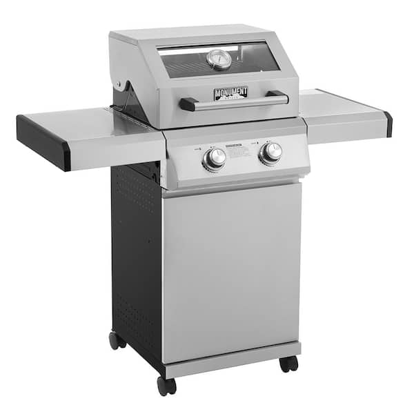 2-Burner Propane Gas Grill in Stainless with Clear View Lid and LED Controls