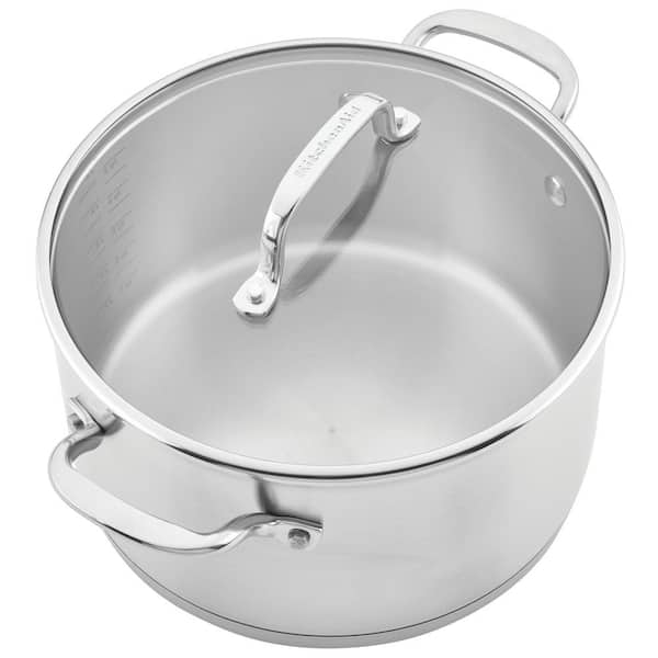 11-Piece 3-Ply Base Stainless Steel Cookware Set. Silver