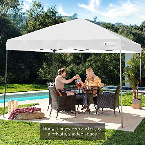 10x10ft 1-Person Setup Pop Up Canopy Tent Instant Portable Shelter w/ 1-Button Push