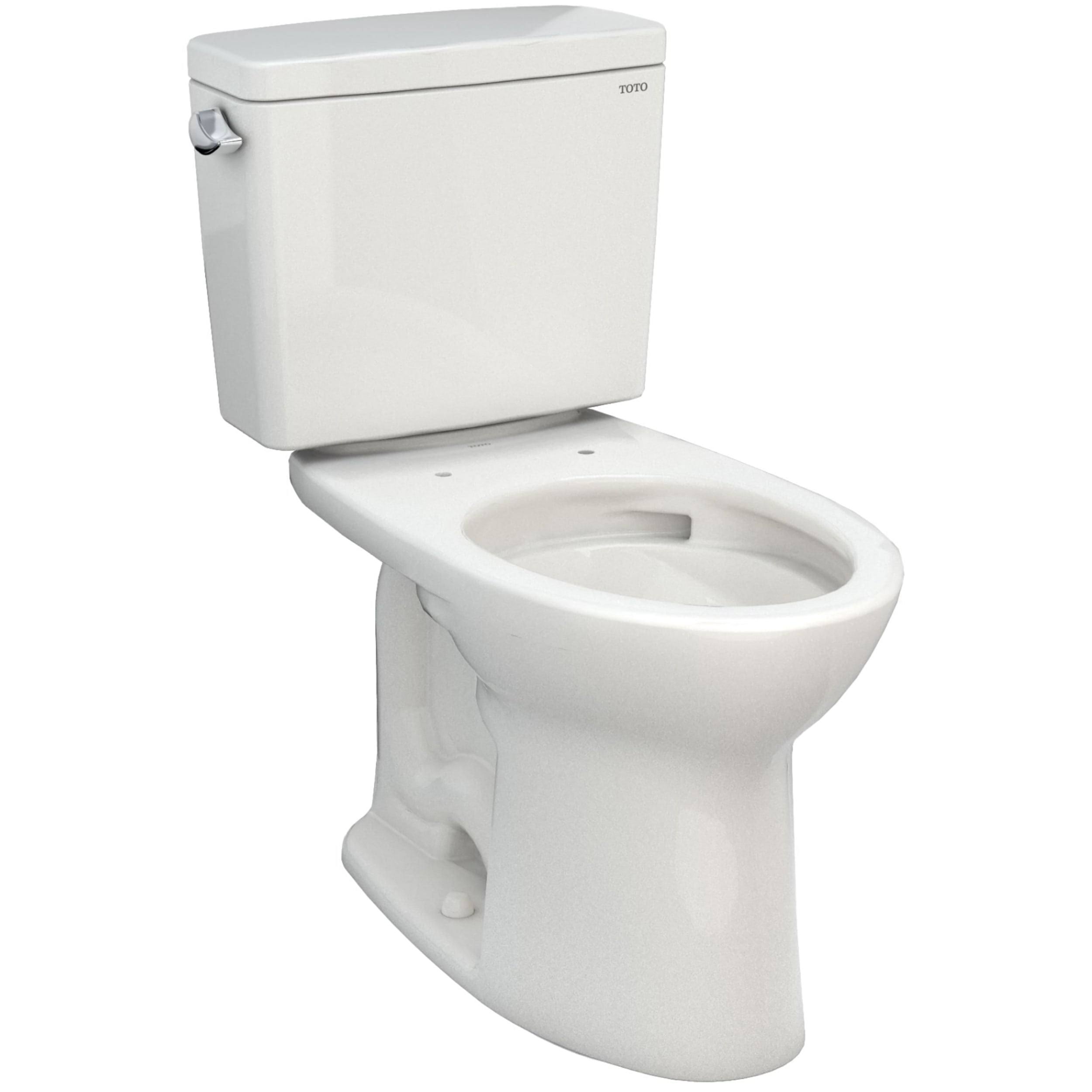 Toto CST776CSFG#11 Drake Two-Piece Elongated 1.6 GPF Universal Height Tornado Flush Toilet with CeFiONtect , Colonial White