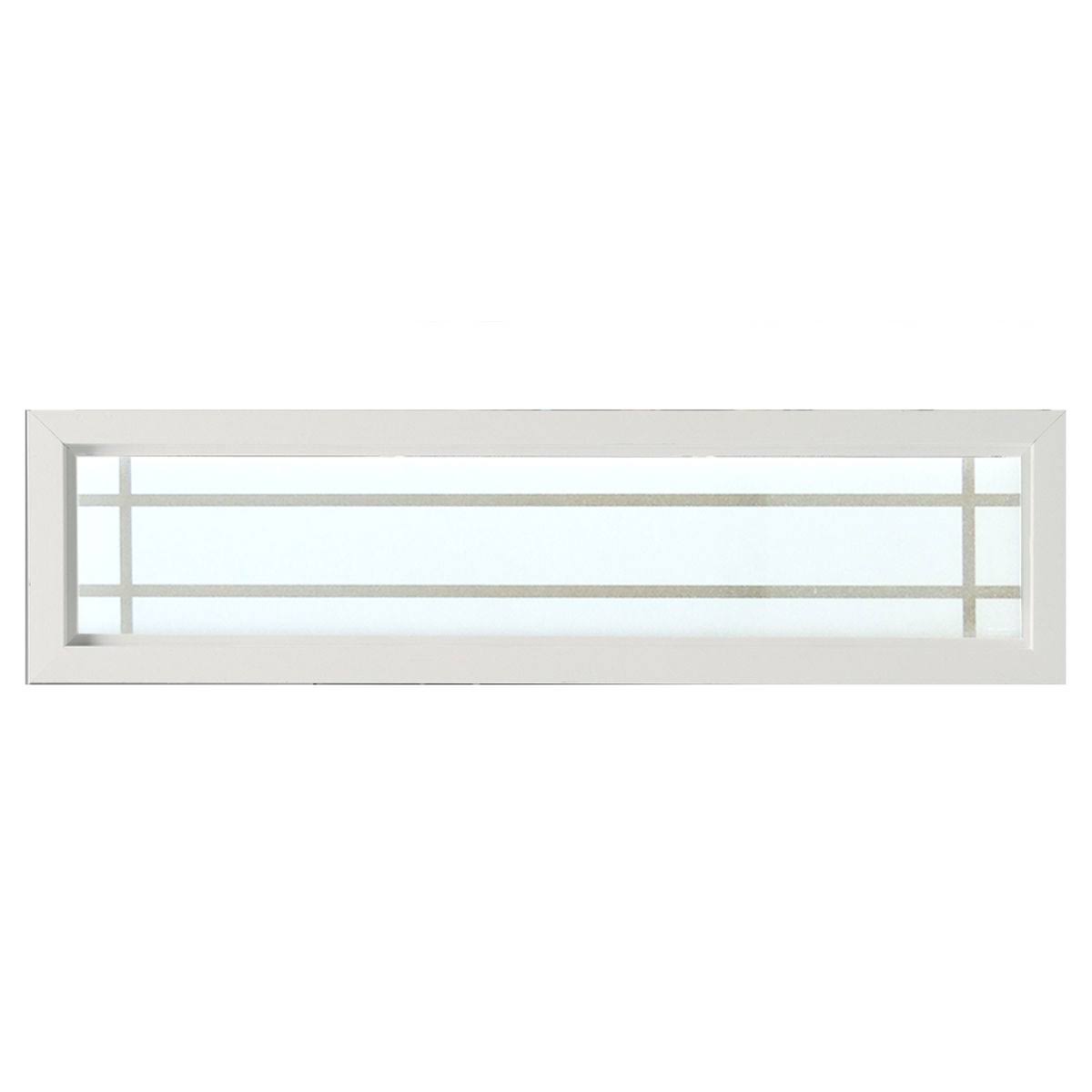 Hy-Lite 47.5 in. x 11.5 in. Prairie Decorative Glass Picture Vinyl Insulated Window White