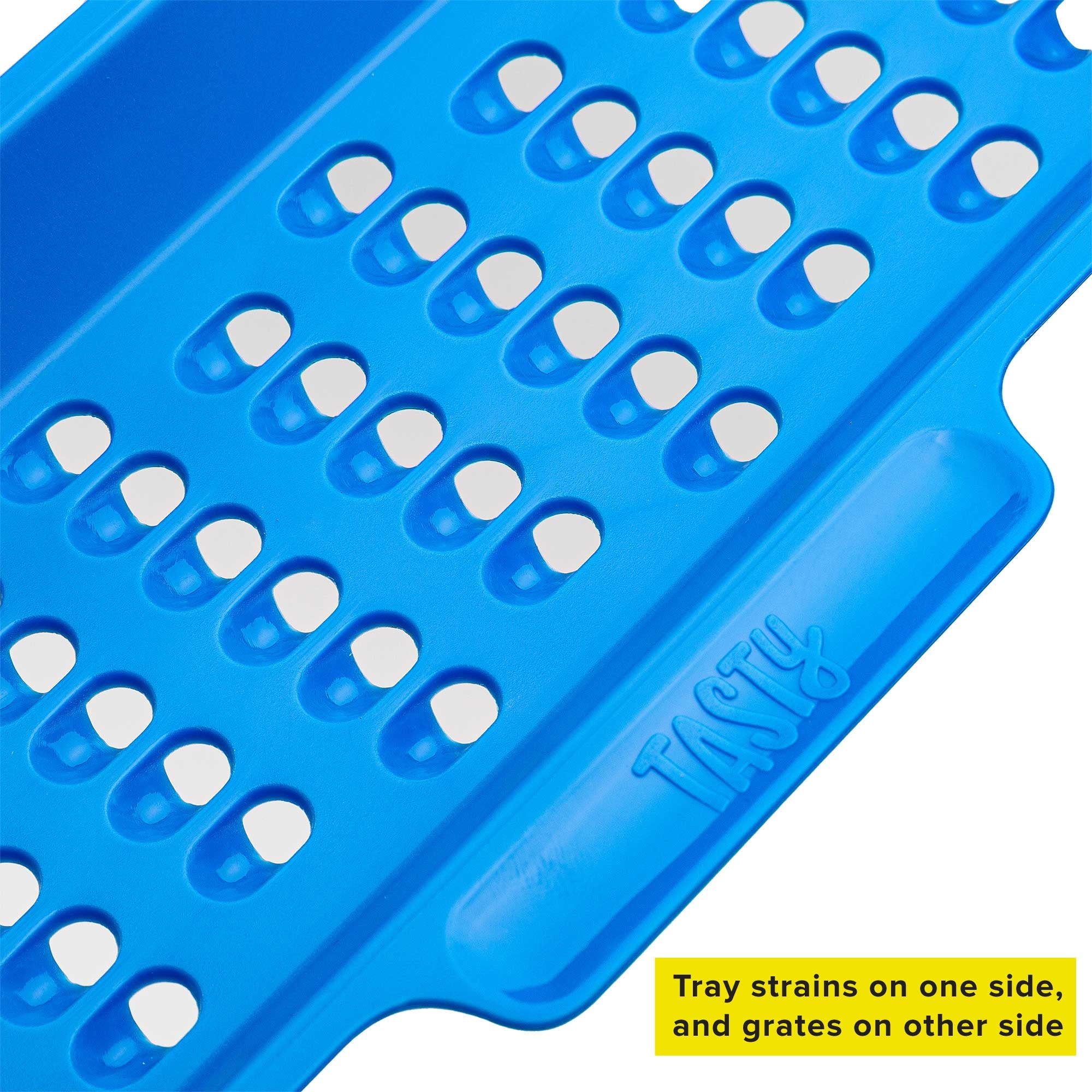 Poly Cutting Board Prep Station Set with Removable Trays. Tasty Blue. 5 Piece