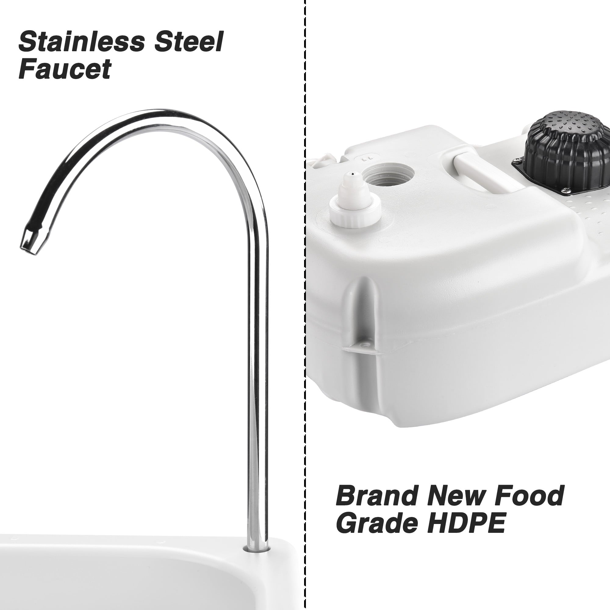 17L Portable Camping Sink Hand Wash Stand with 24L Tank Hands-free Operation Hand Washing Station for Outdoor