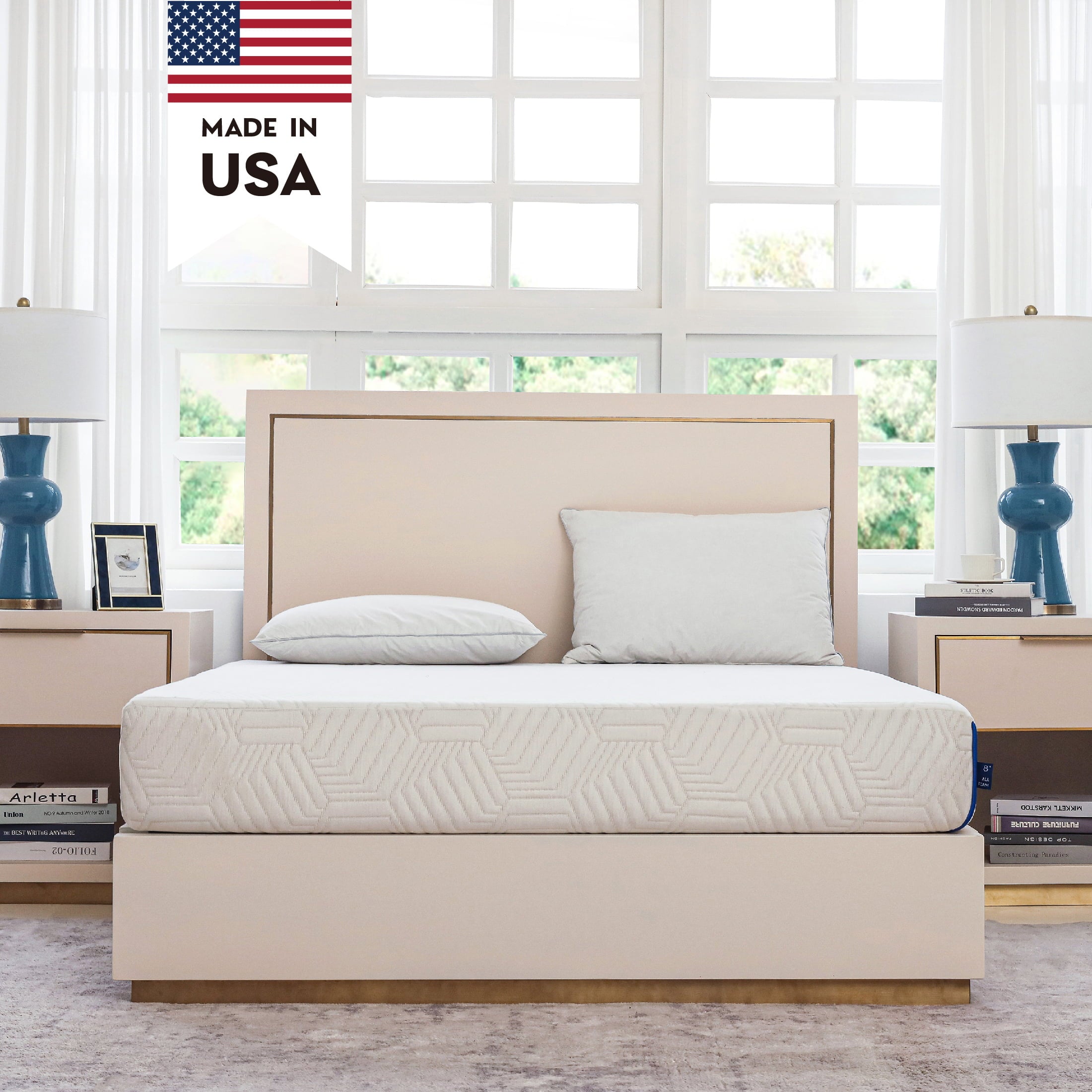 Ego Blue 8 inch Cooling Gel Memory Foam Mattress. Twin Mattress in a Box. Medium