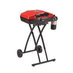 Portable Sportster 1-Burner Propane Grill with 11.000 BTUs. Red