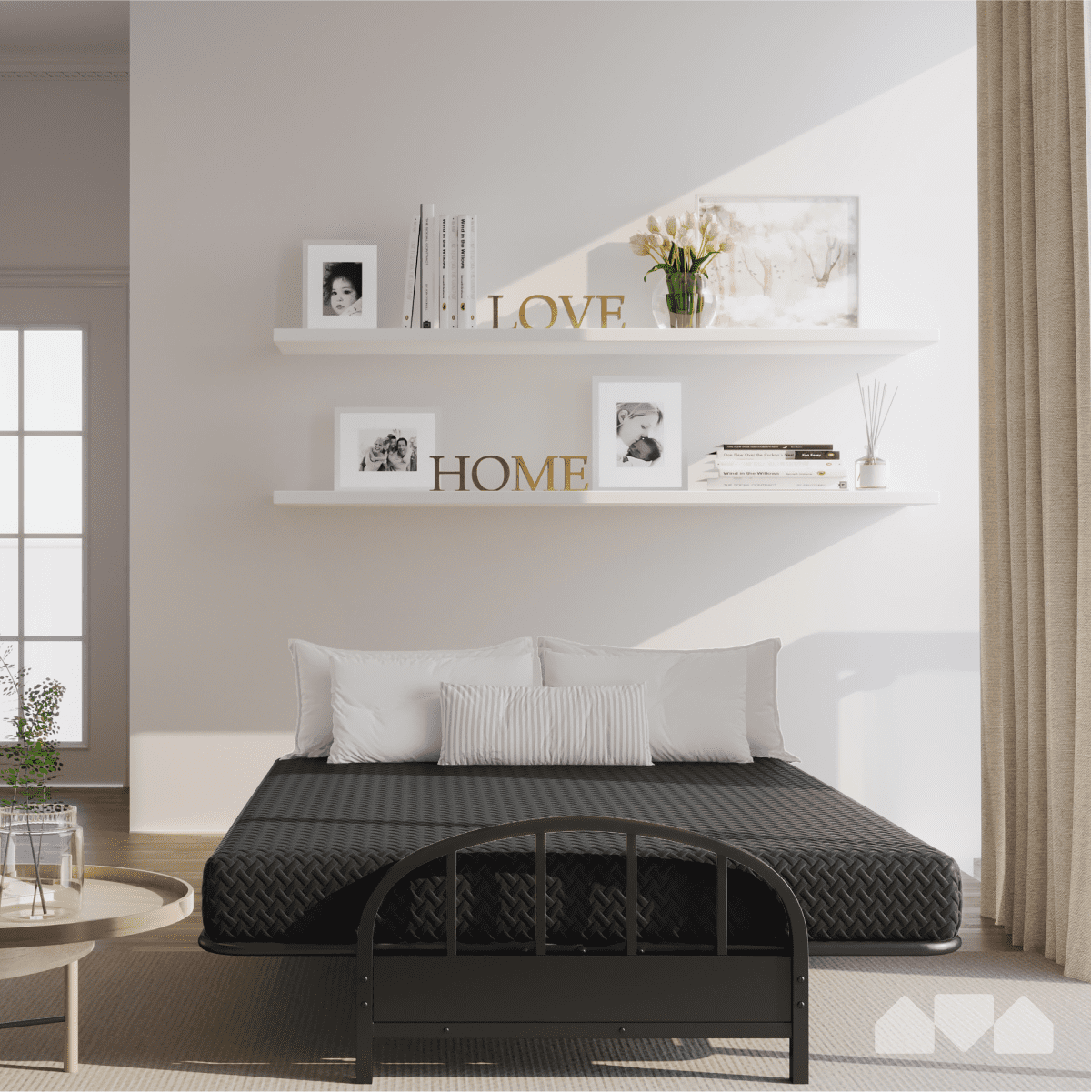 Memory Foam Futon Mattress Full Size (Frame Not Included. Black)