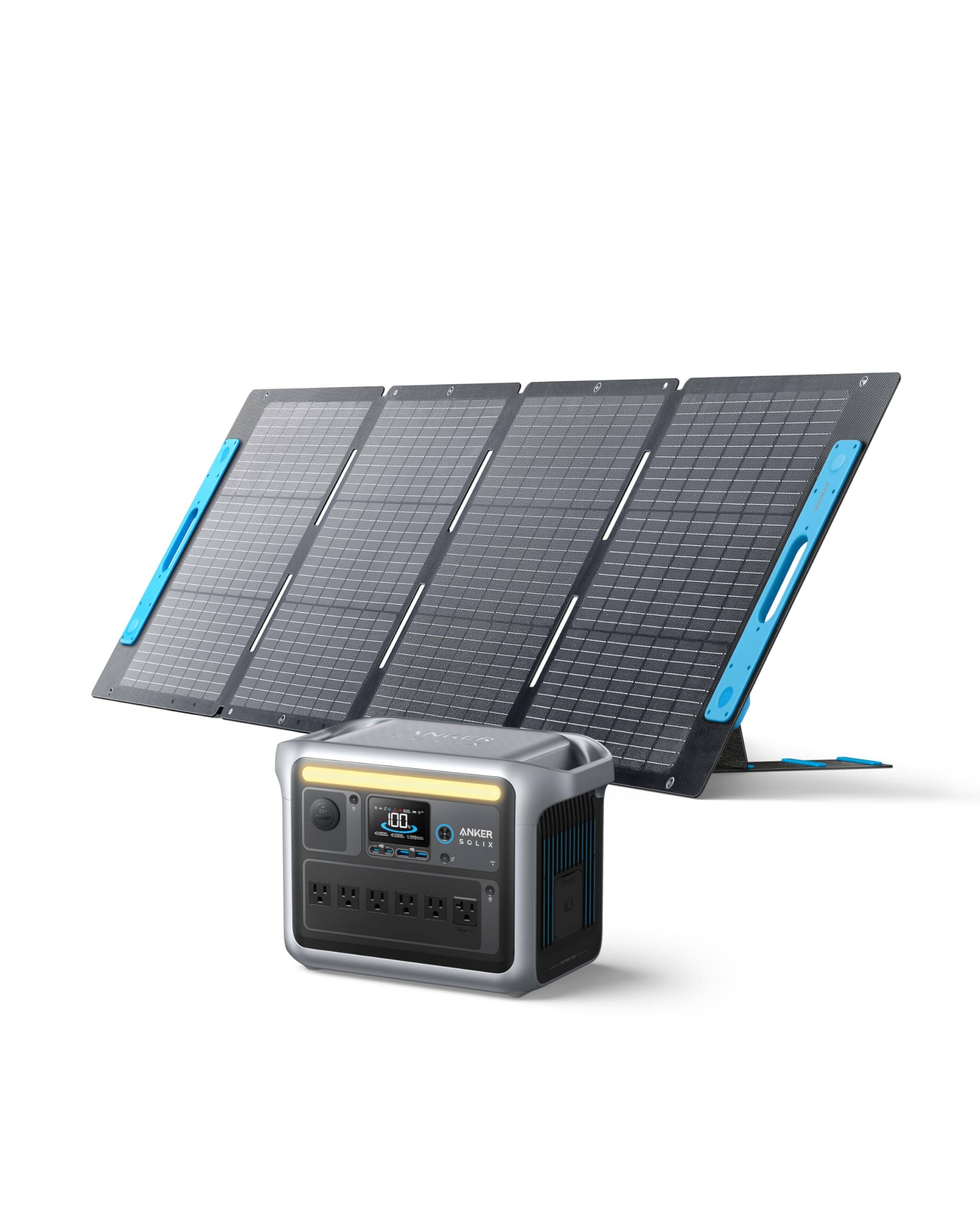 Anker SOLIX C1000 Portable Power Station with 200W Solar Panel. 1800W Solar Generator-Instock