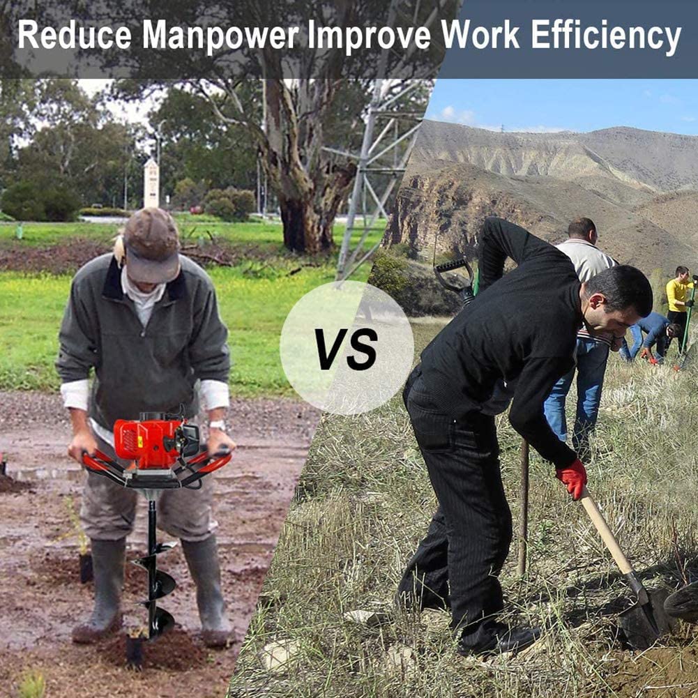 PRIJESSE Gas Powered Post Hole Digger Earth Auger Drill