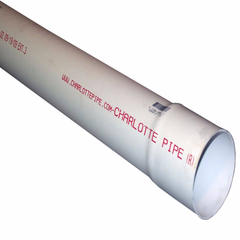 Charlotte Pipe 52155 Sewer and Drain Pipe. PVC(6 in. D X 10 ft. L)