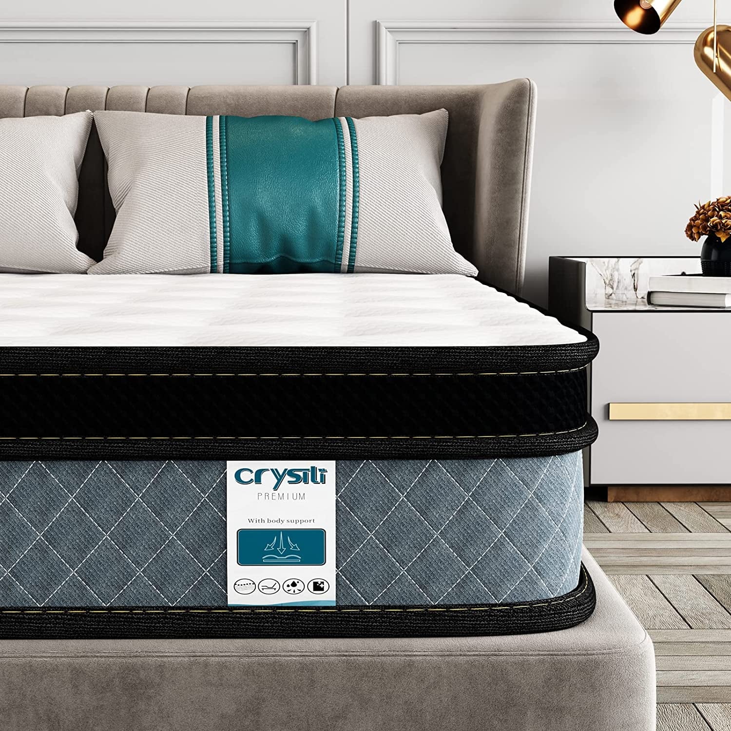 8 Queen Size Pocket Innerspring Memory Foam Hybrid Mattress in a Box