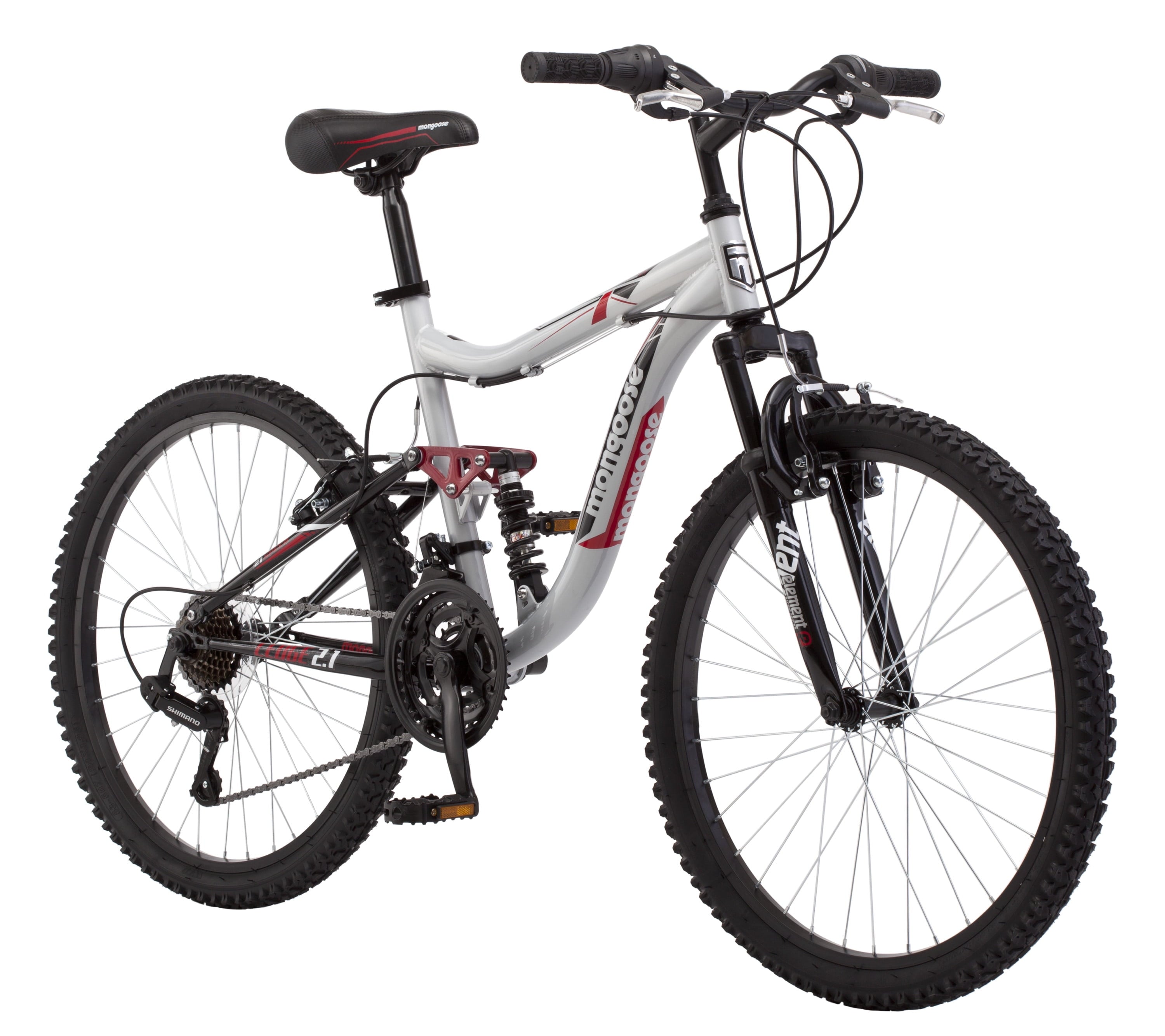 Ledge 2.1 Mountain Bike. 24-inch wheels. 21 speeds. boys frame. Silver/Red