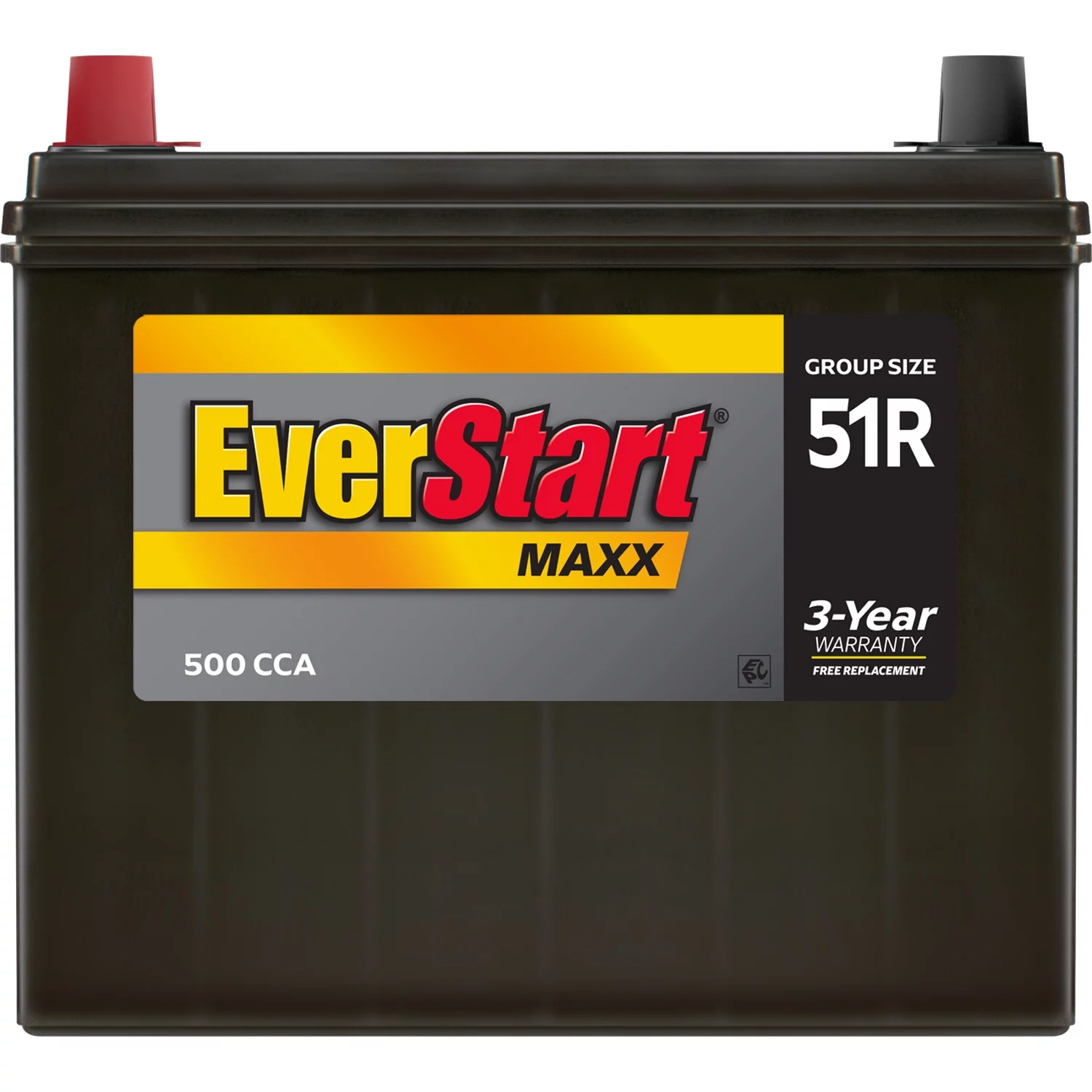 EverStart Maxx Lead Acid Automotive Battery. Group Size 51R 12 Volt. 500 CCA - MadeInUSA