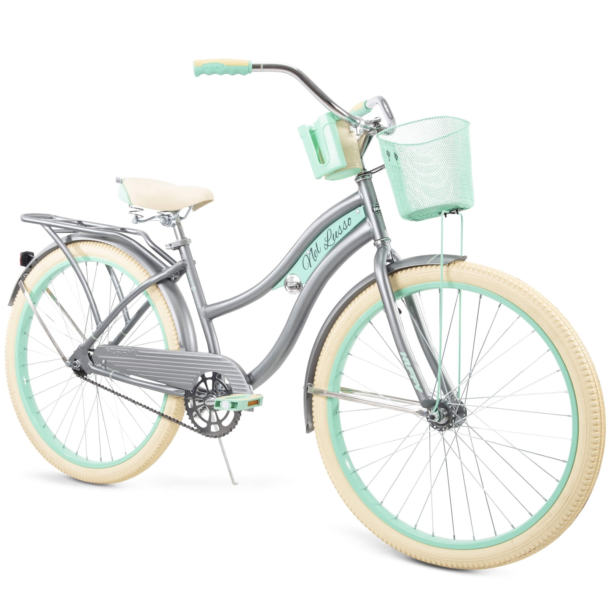 Nel Lusso Classic Cruiser Bike with Perfect Fit Frame. Women's. Gray. 26