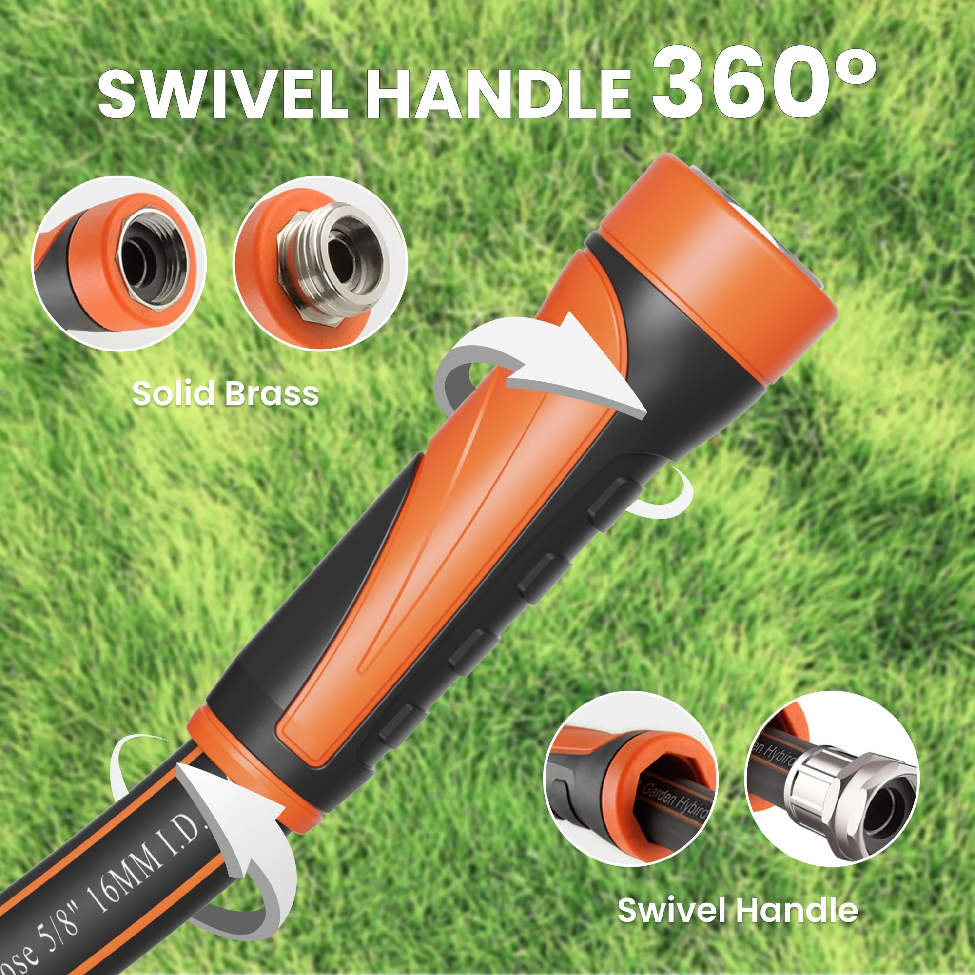 Giraffe Tools Garden Hose 100ft x 5/8 with Swivel Handle