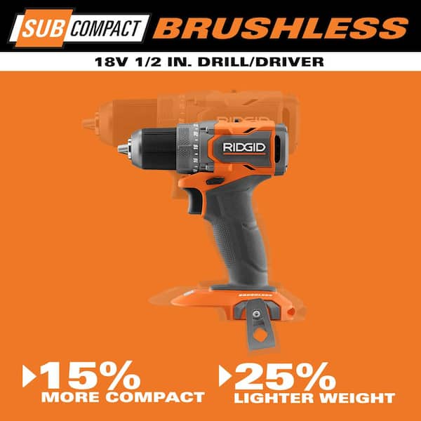 18V SubCompact Brushless 2-Tool Combo Kit with Drill/Driver. Impact Driver. (2) 2.0 Ah Batteries. Charger. and Tool Bag