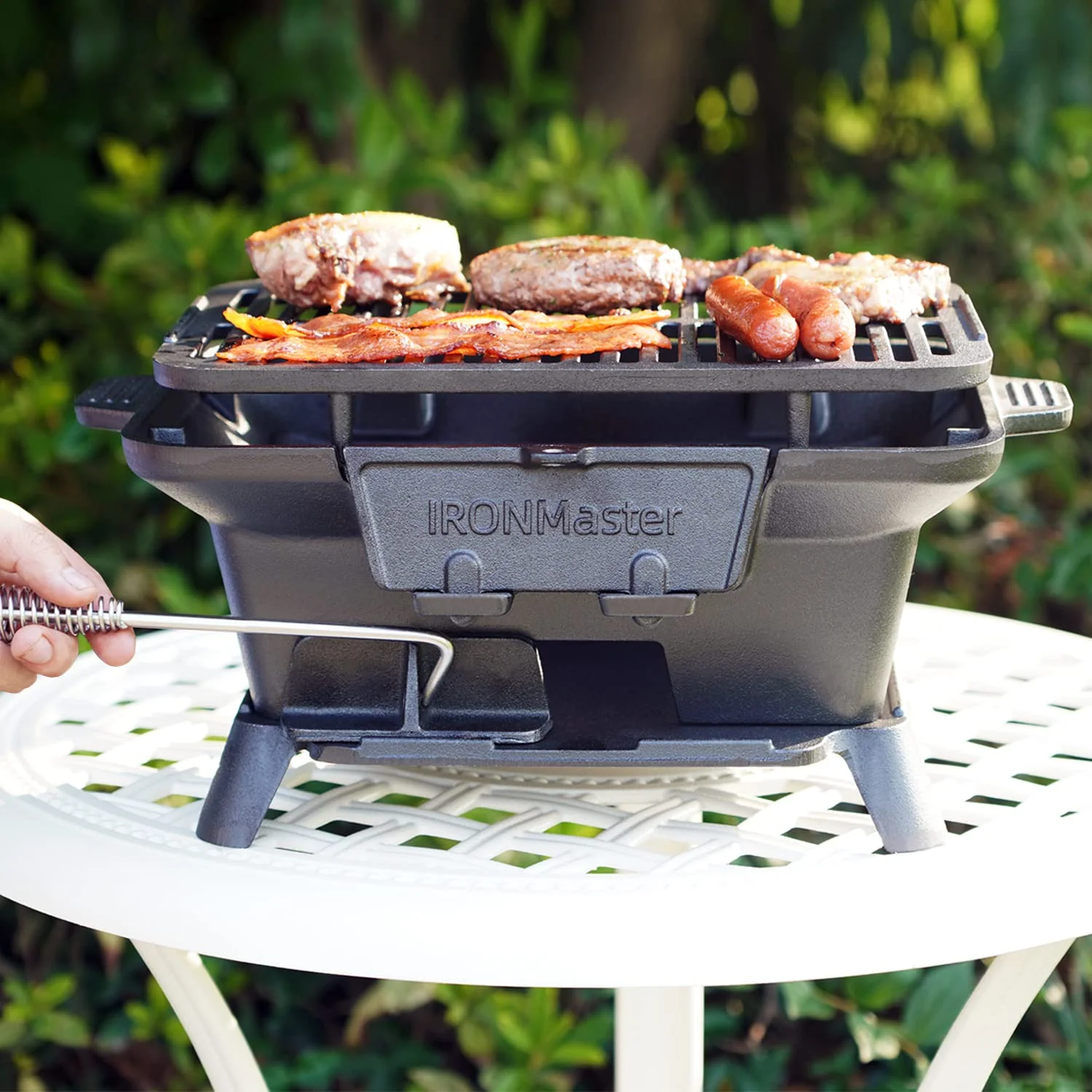 IronMaster Hibachi Grill Outdoor. Small Portable Charcoal Grill