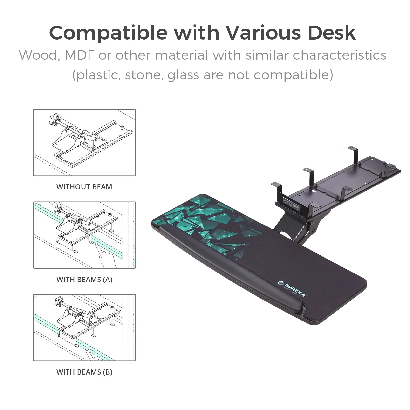 EUREKA ERGONOMIC Adjustable Mouse & Keyboard Tray Under Desk