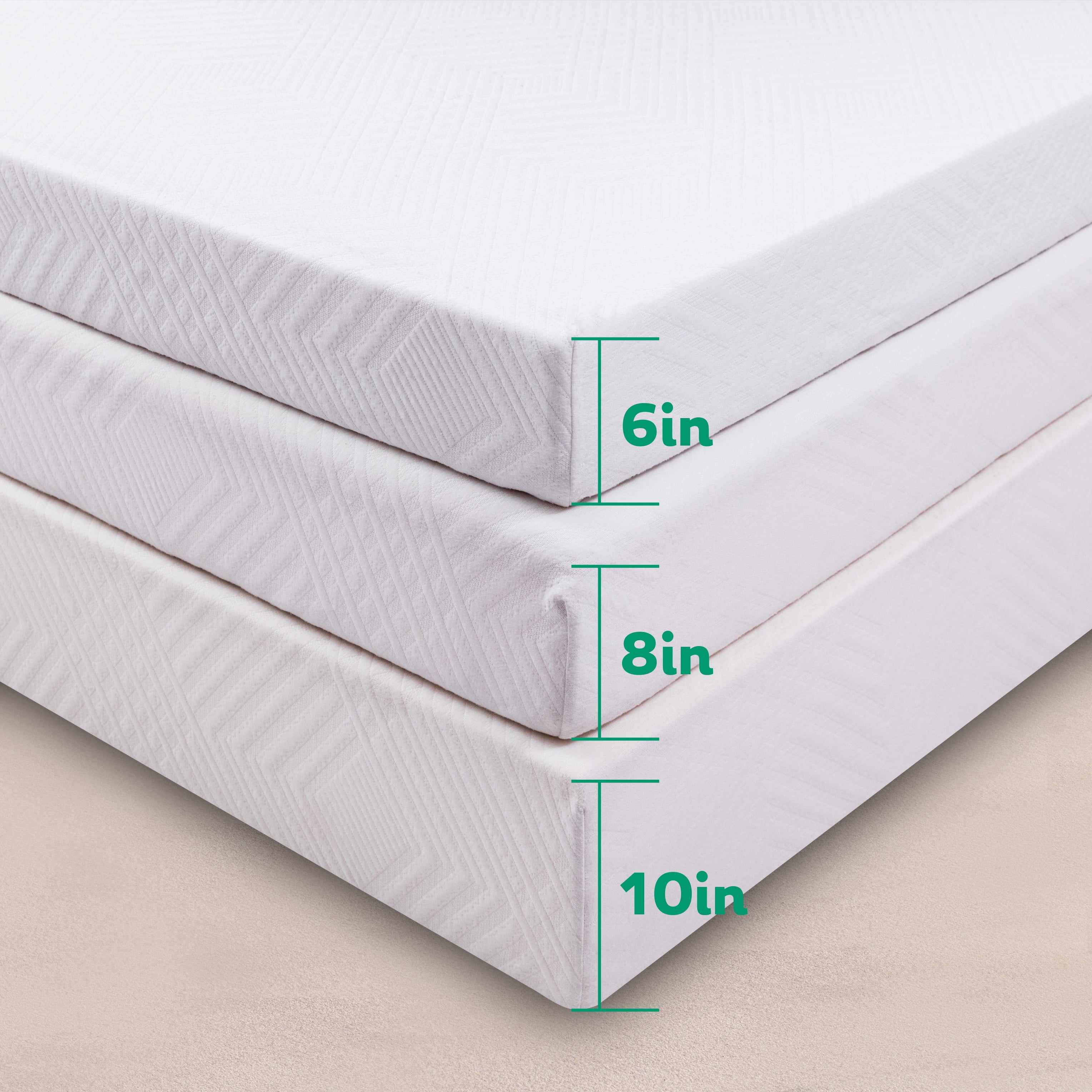 Size. EGO 6 inch Memory Foam Mattress. Cooling Gel Infused. White