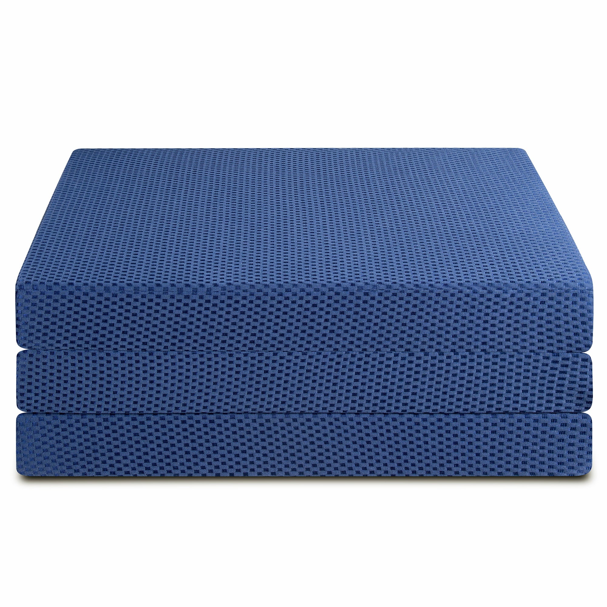 4'' Tri-Fold Memory Foam Mattress. Blue. Twin