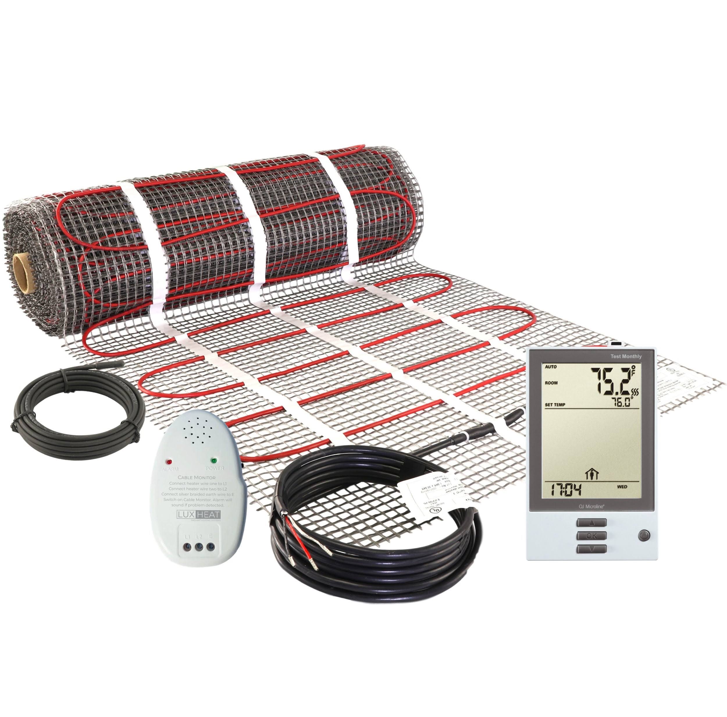 LuxHeat Radiant Floor Heating Mat System with Programmable Thermostat 120V / 10 Sqft